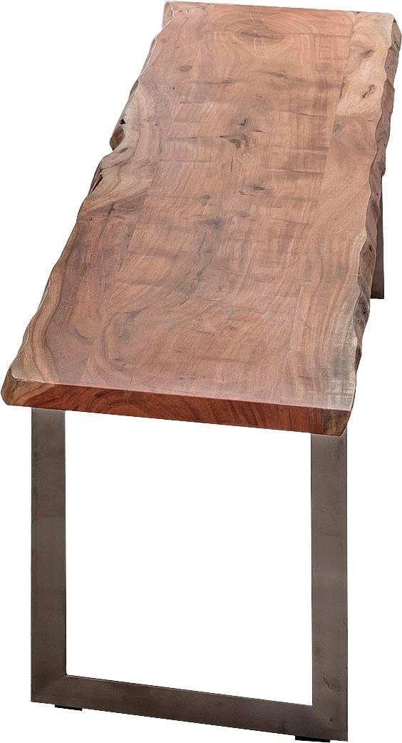 Home affaire Zitbank Manhattan in boomstam-look en frame u-model van edelstaal