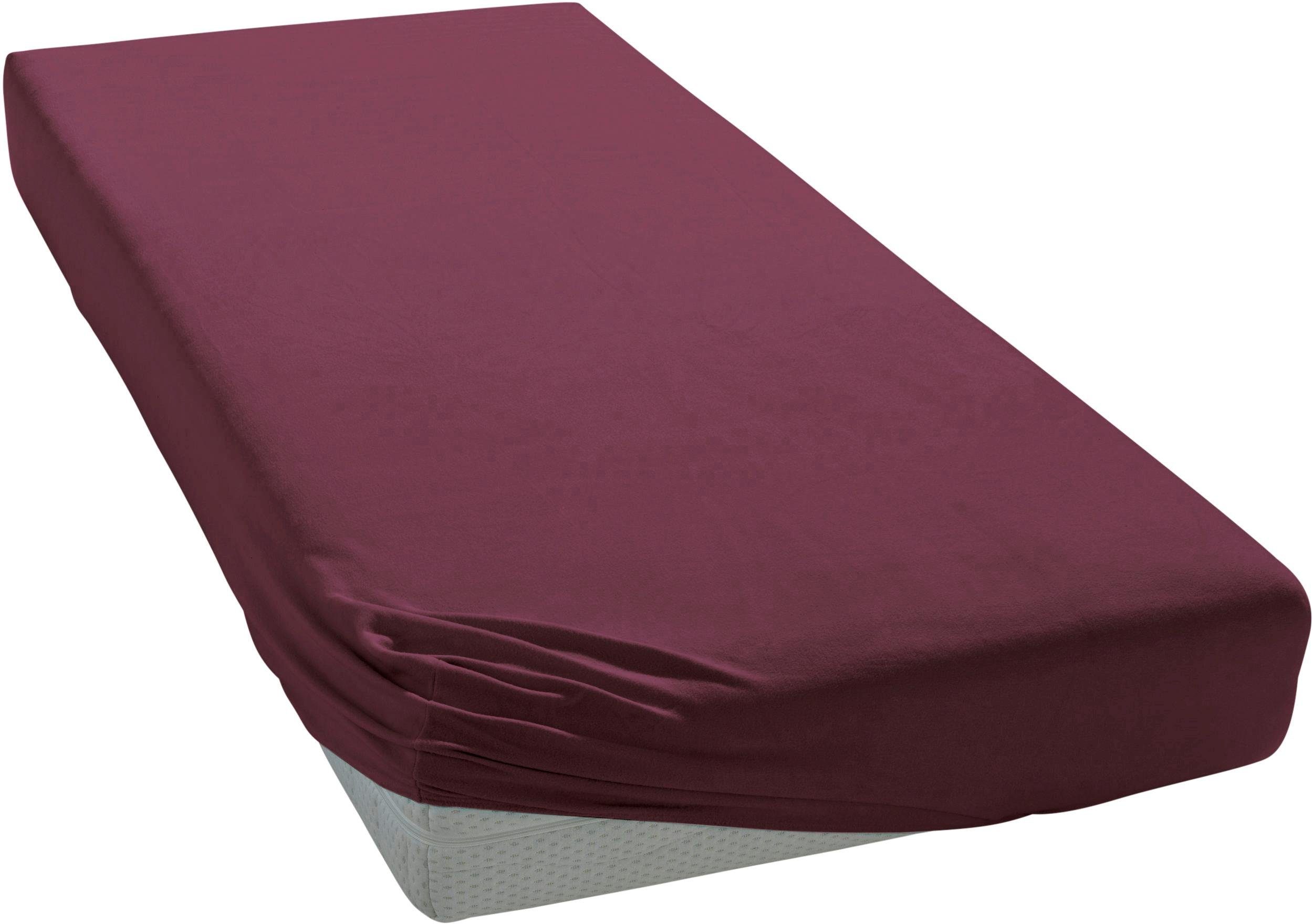 Janine Hoeslaken MAKO-FEINJERSEY 5007 gemaakt van 100% katoen, voor matrassen tot 26 cm hoog (1 stuk) hoeslakens paars