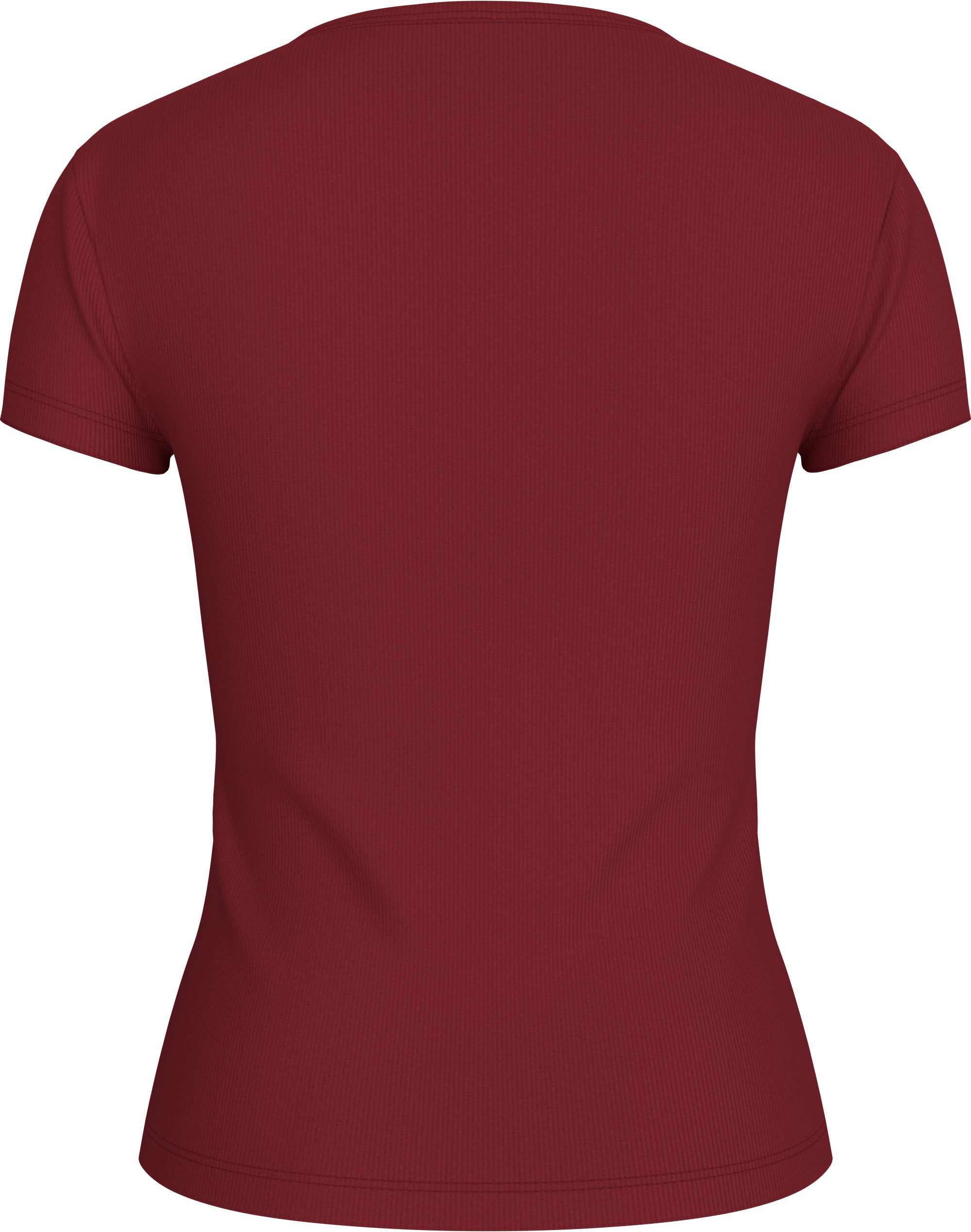 TOMMY JEANS T-shirt Slim Essential Rib Shirt Rippshirt Rundhalsshirt