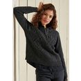 superdry gebreide trui origineel  vintage hooggesloten tweed trui met kabelmotief grijs