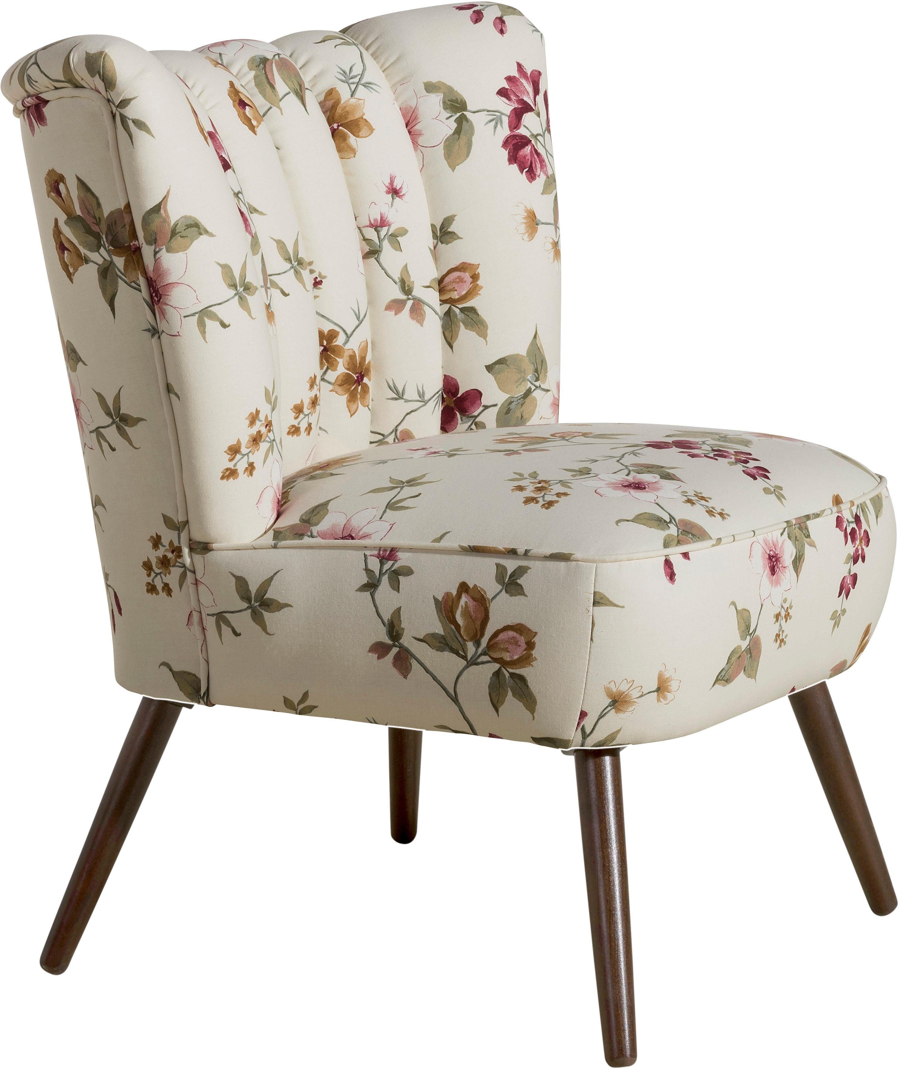 max winzer fauteuil aspen in retro stijl, met bloemmotief wit