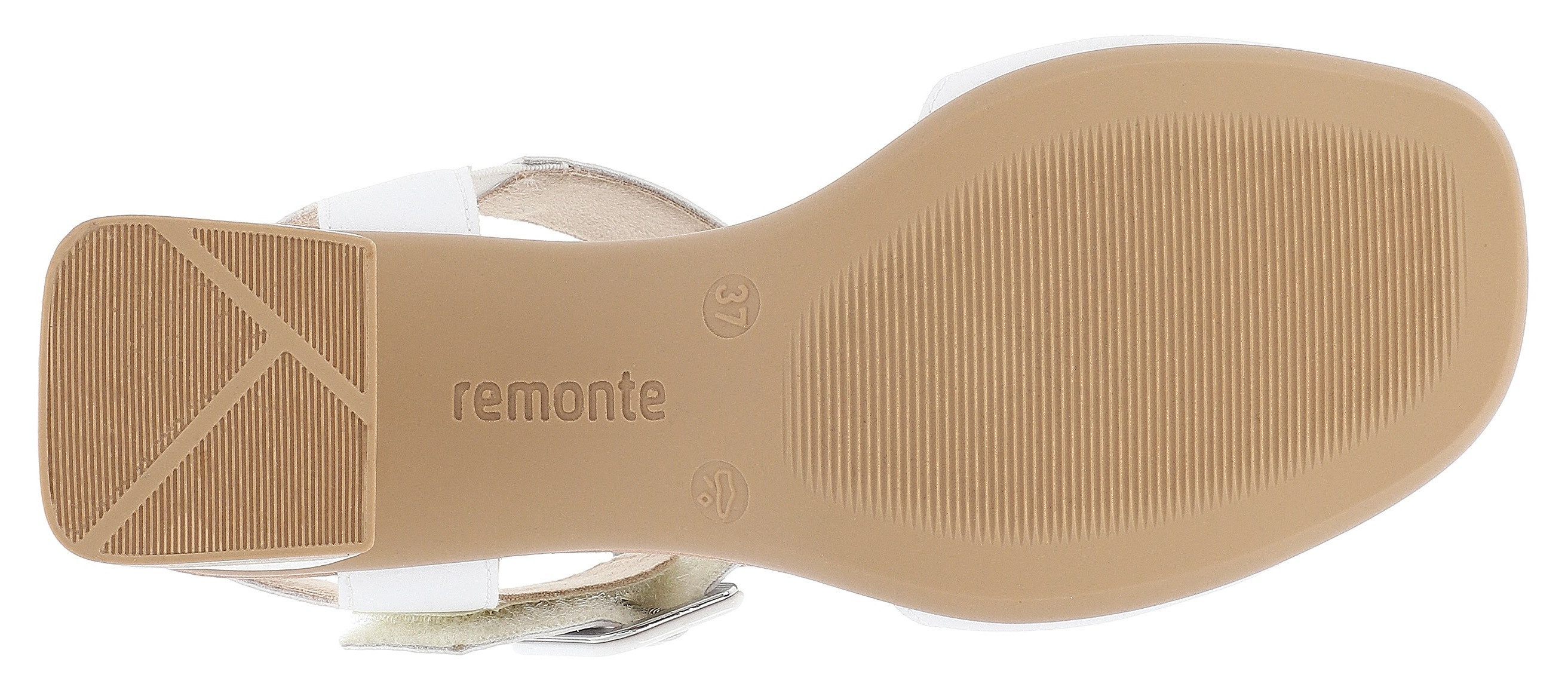 Remonte Sandaaltjes ELLE-Collection , blokhak, zomerschoen, sandaal, avondschoen met klittenband