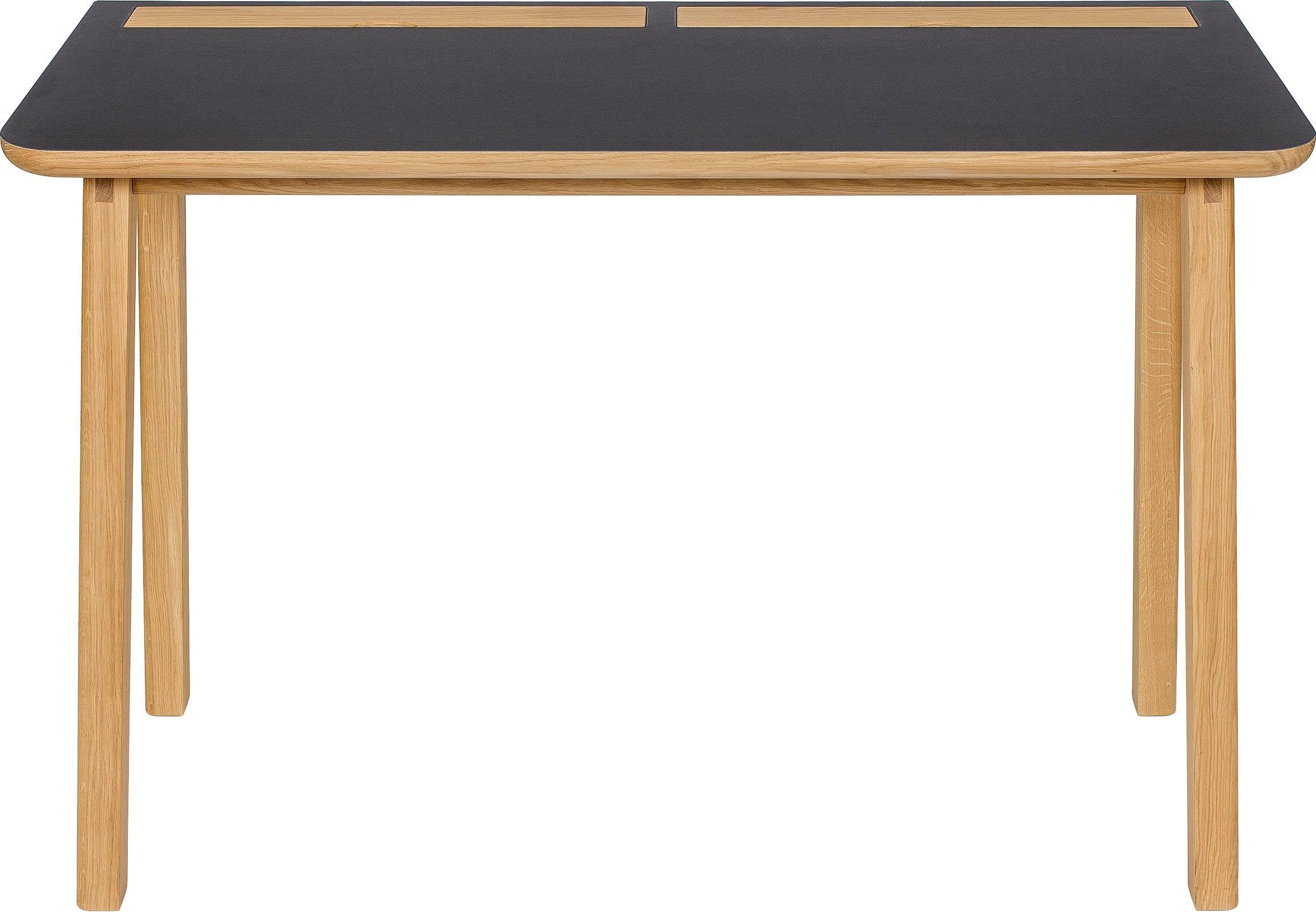 Woodman Bureau Mati met twee leren tassen opzij van de tafel voor bergruimte