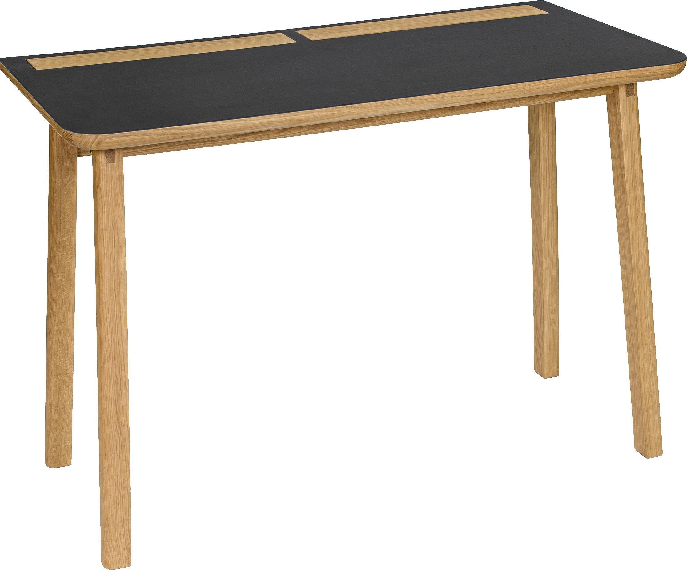 Woodman Bureau Mati met twee leren tassen opzij van de tafel voor bergruimte