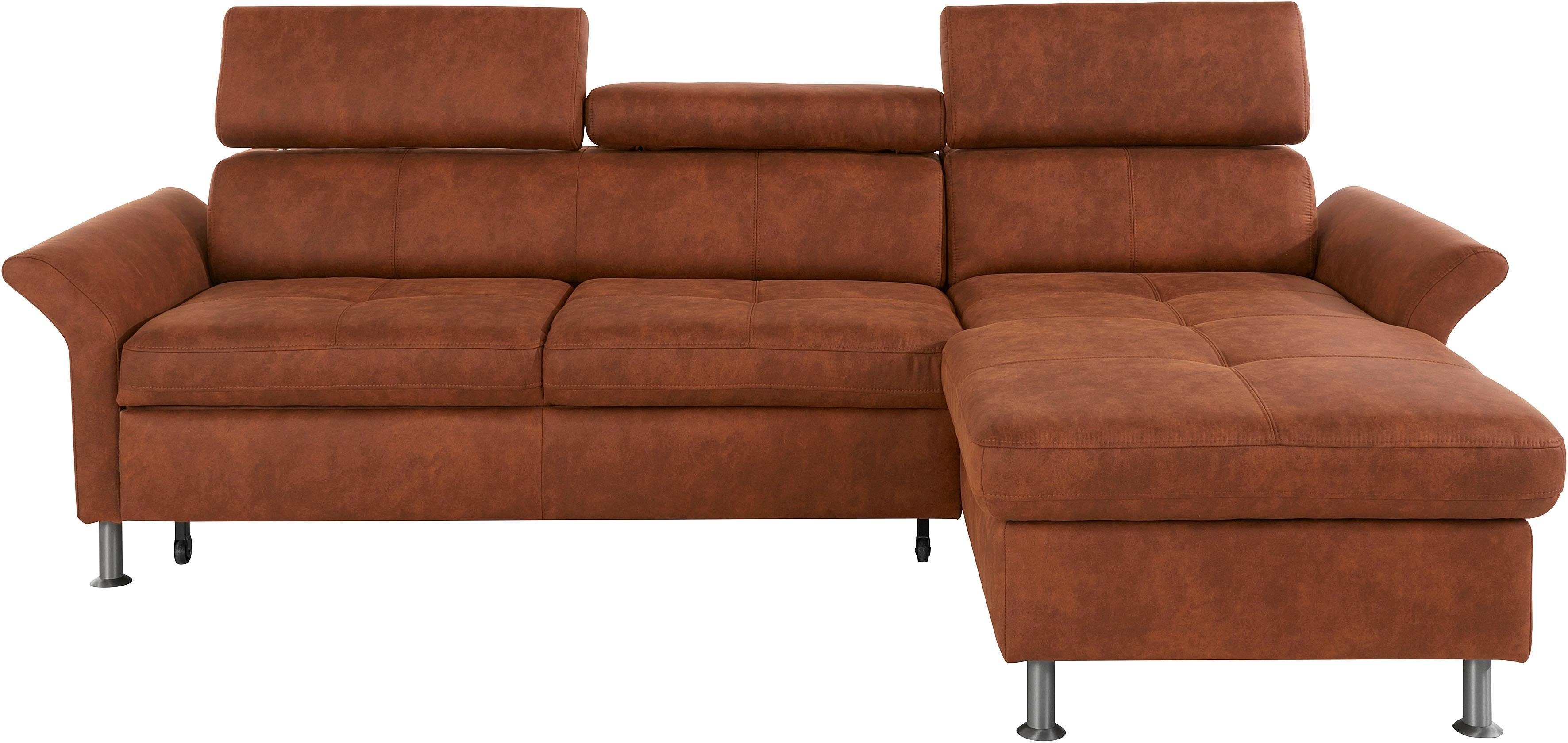 exxpo - sofa fashion Hoekbank Maretto, comfortabel en handig, L-vorm inclusief verstelbare hoofd- en rugleuning, naar keuze met slaapfunctie