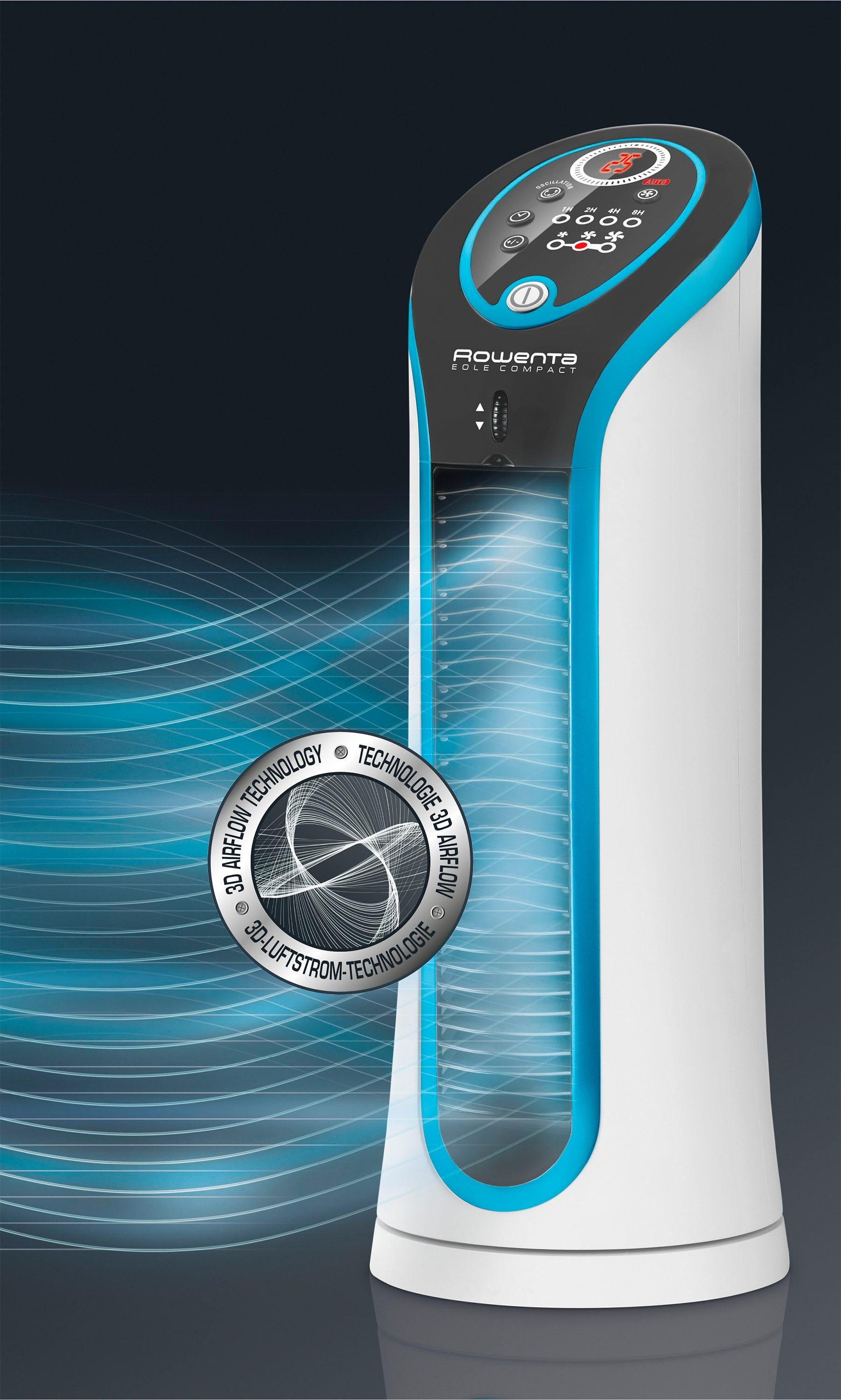 Rowenta Torenventilator tafelmodel Eole Compact, stil met slechts 45 dB(A), draagbaar, timer,