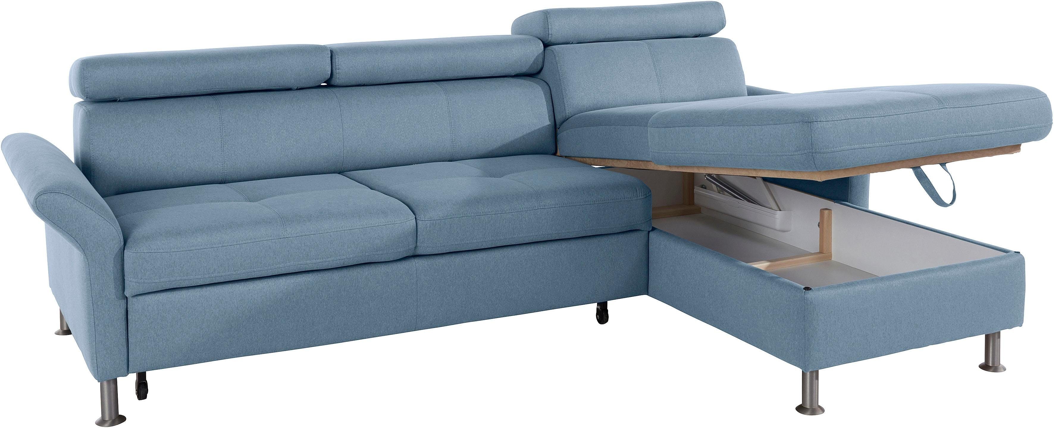 exxpo - sofa fashion Hoekbank Maretto, comfortabel en handig, L-vorm inclusief verstelbare hoofd- en rugleuning, naar keuze met slaapfunctie