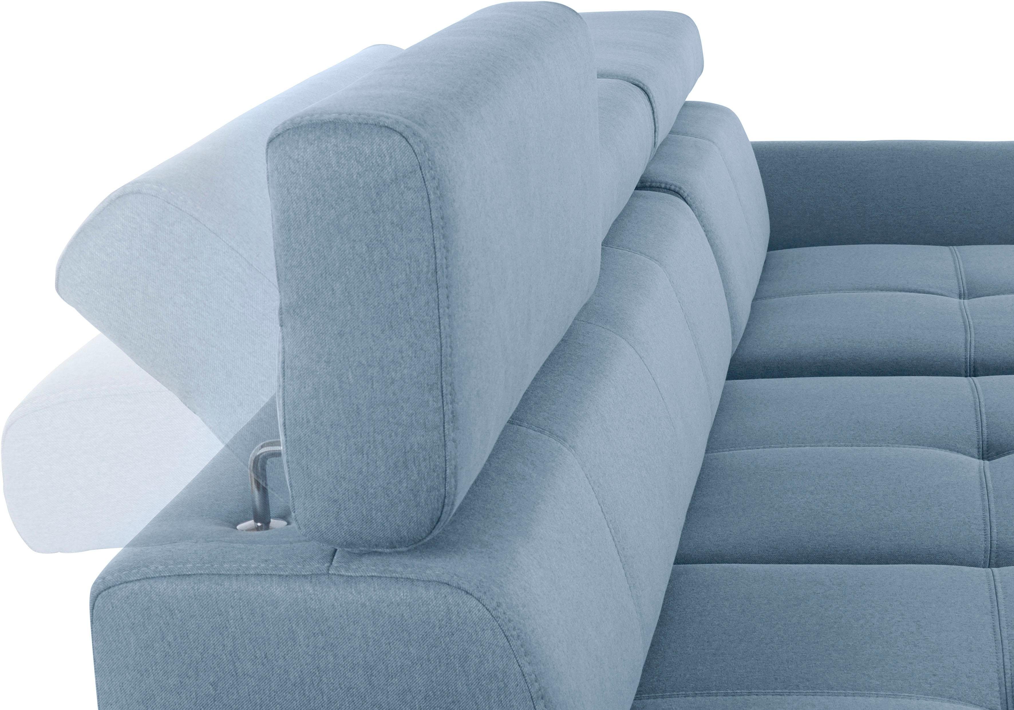 exxpo - sofa fashion Hoekbank Maretto, comfortabel en handig, L-vorm inclusief verstelbare hoofd- en rugleuning, naar keuze met slaapfunctie