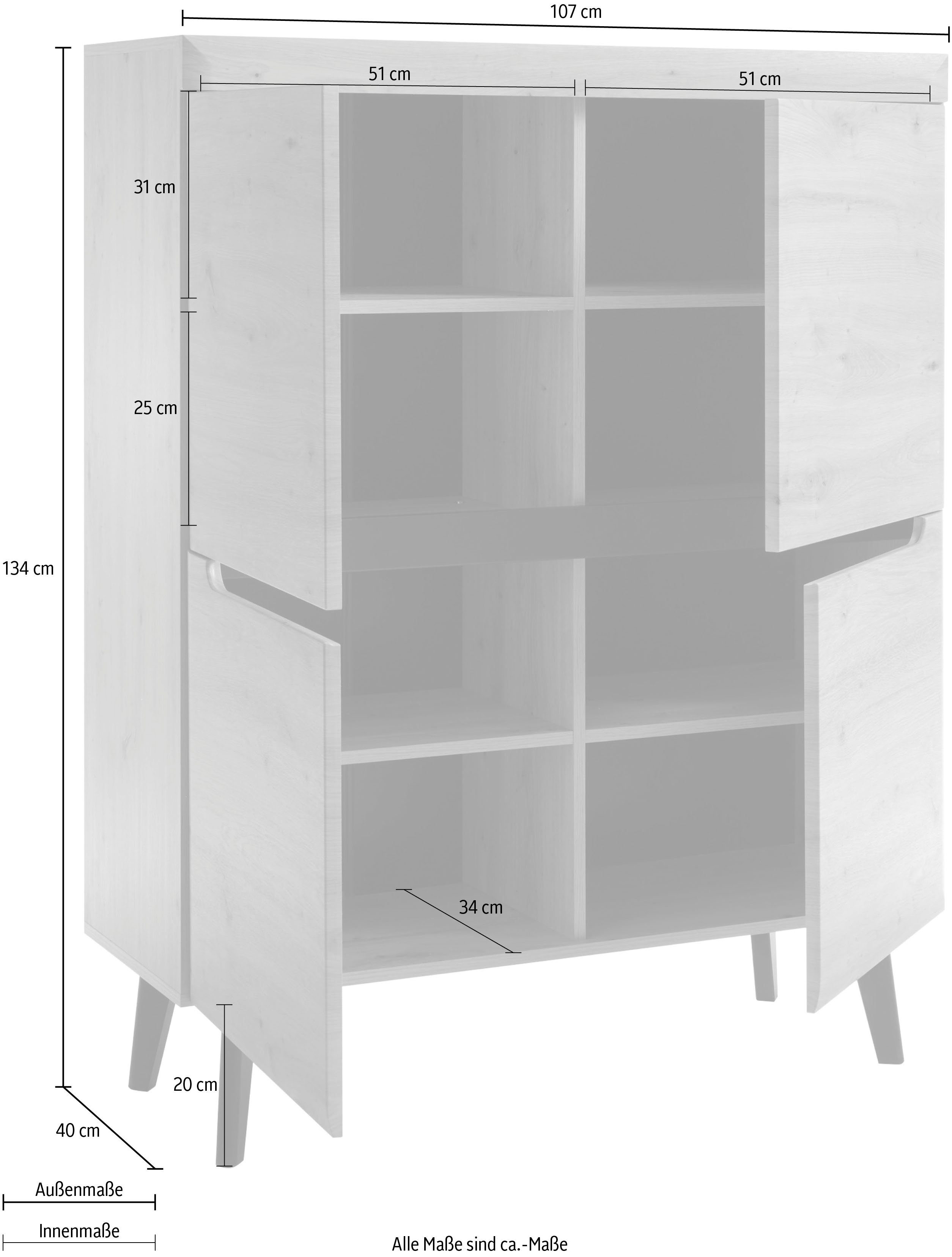 INOSIGN Highboard Torge, commode, kast, sideboard, dressoir, multifunctionele kast (1 stuk)