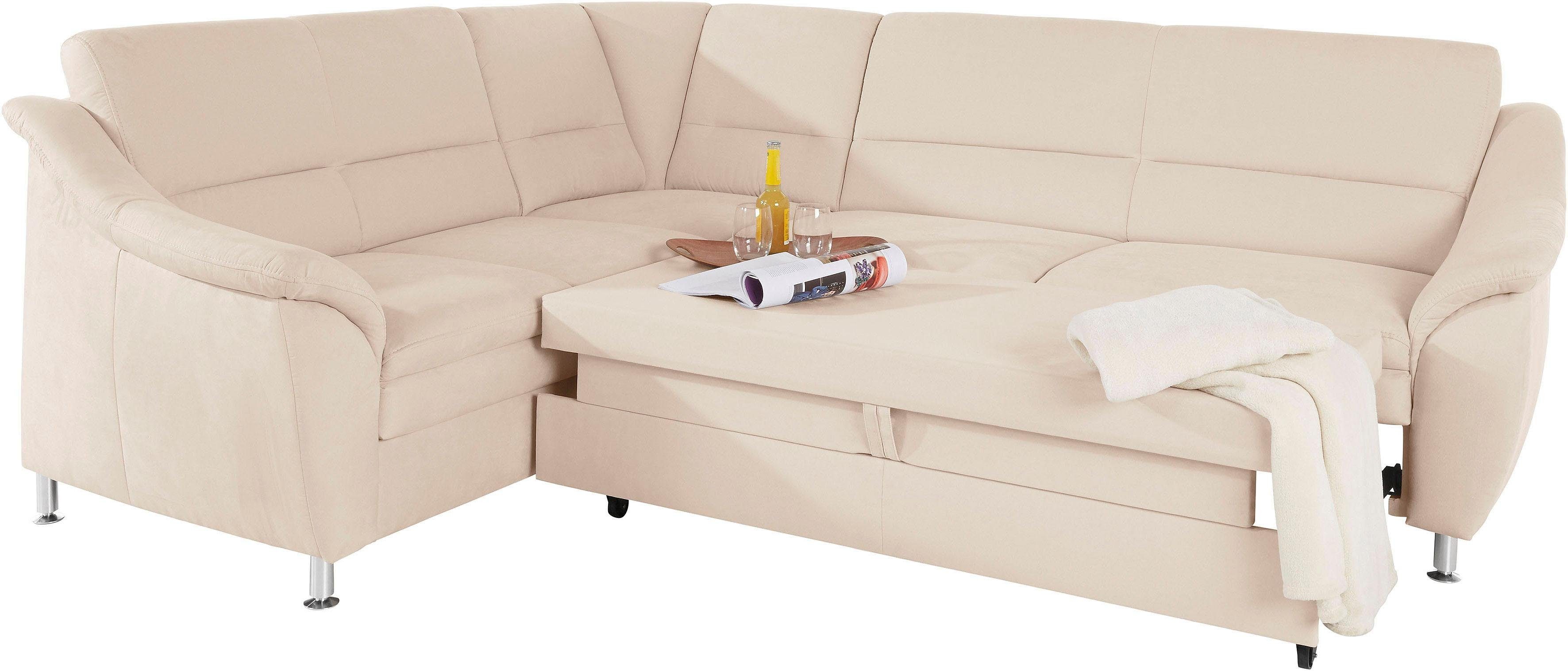 Places of Style Hoekbank Cardoso L-vorm Binnenvering, naar keuze met bed, lade, gedeeltelijk relaxfunctie