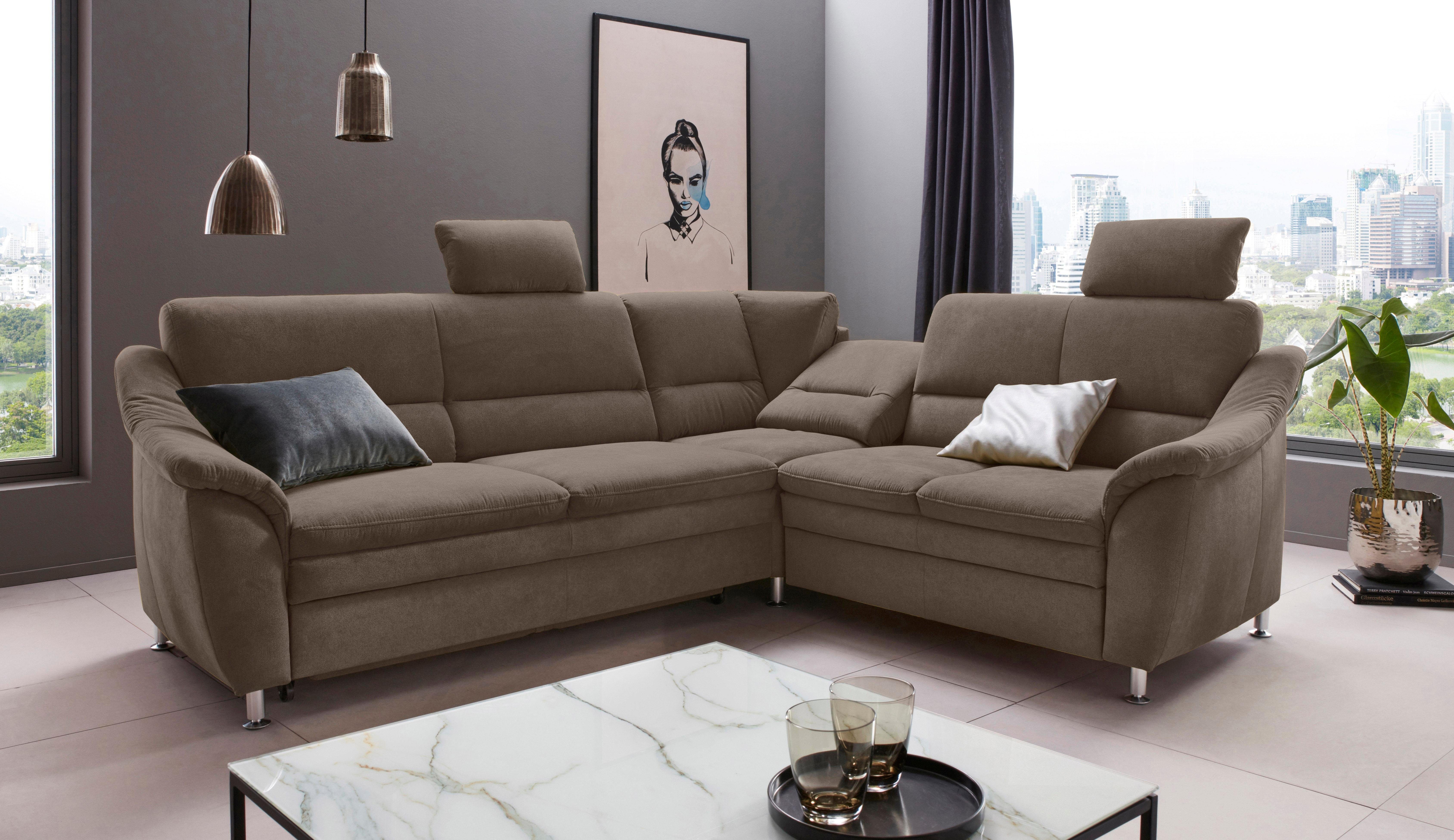 Places of Style Hoekbank Cardoso L-vorm Binnenvering, naar keuze met bed, lade, gedeeltelijk relaxfunctie