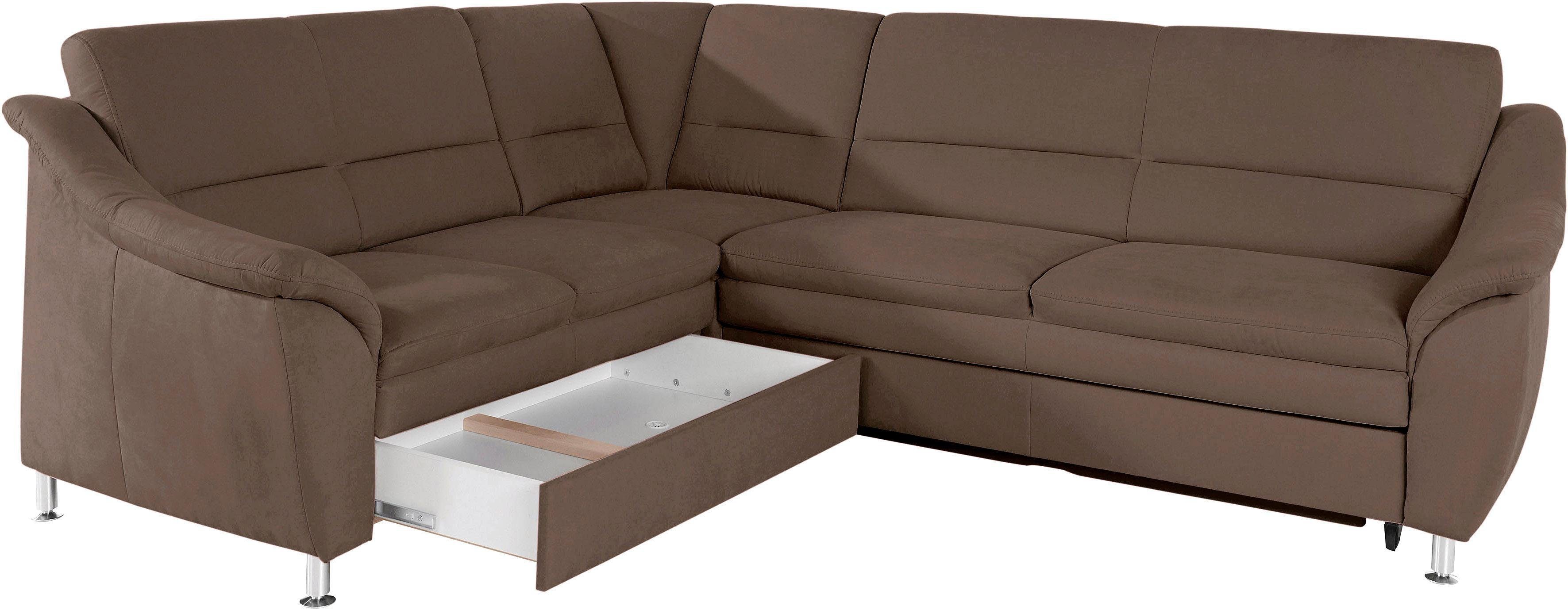 Places of Style Hoekbank Cardoso L-vorm Binnenvering, naar keuze met bed, lade, gedeeltelijk relaxfunctie