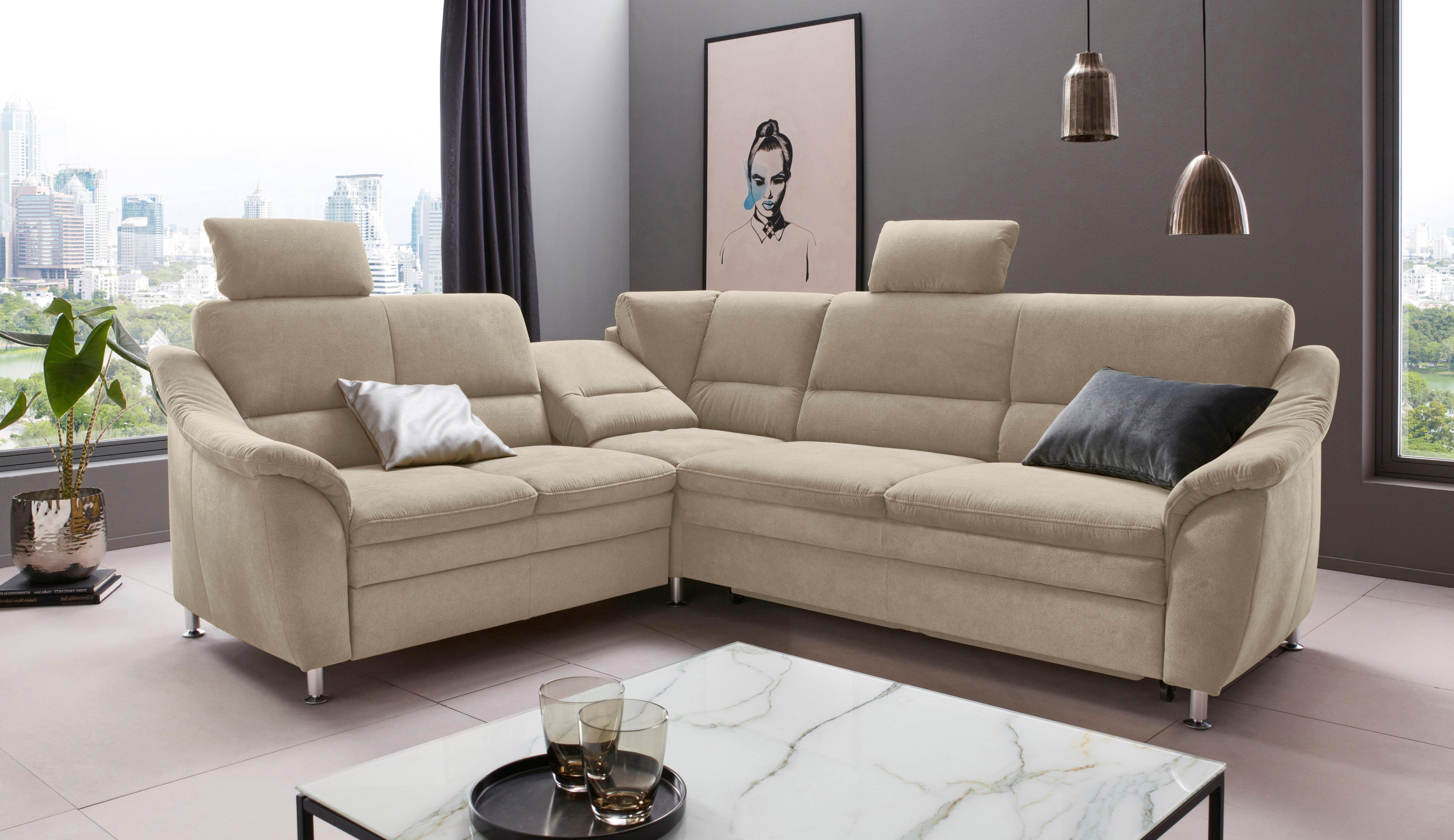 Places of Style Hoekbank Cardoso L-vorm Binnenvering, naar keuze met bed, lade, gedeeltelijk relaxfunctie