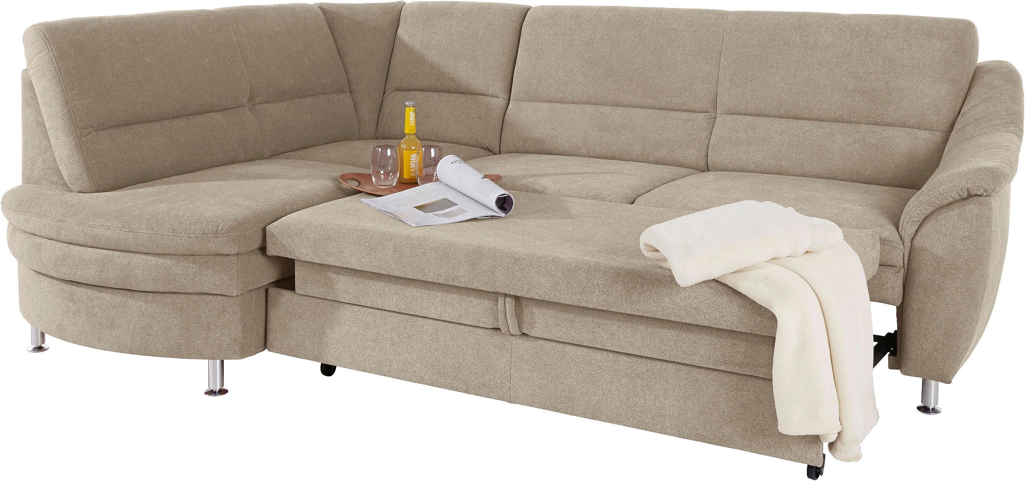 Places of Style Hoekbank Cardoso L-vorm Binnenvering, naar keuze met bed, lade
