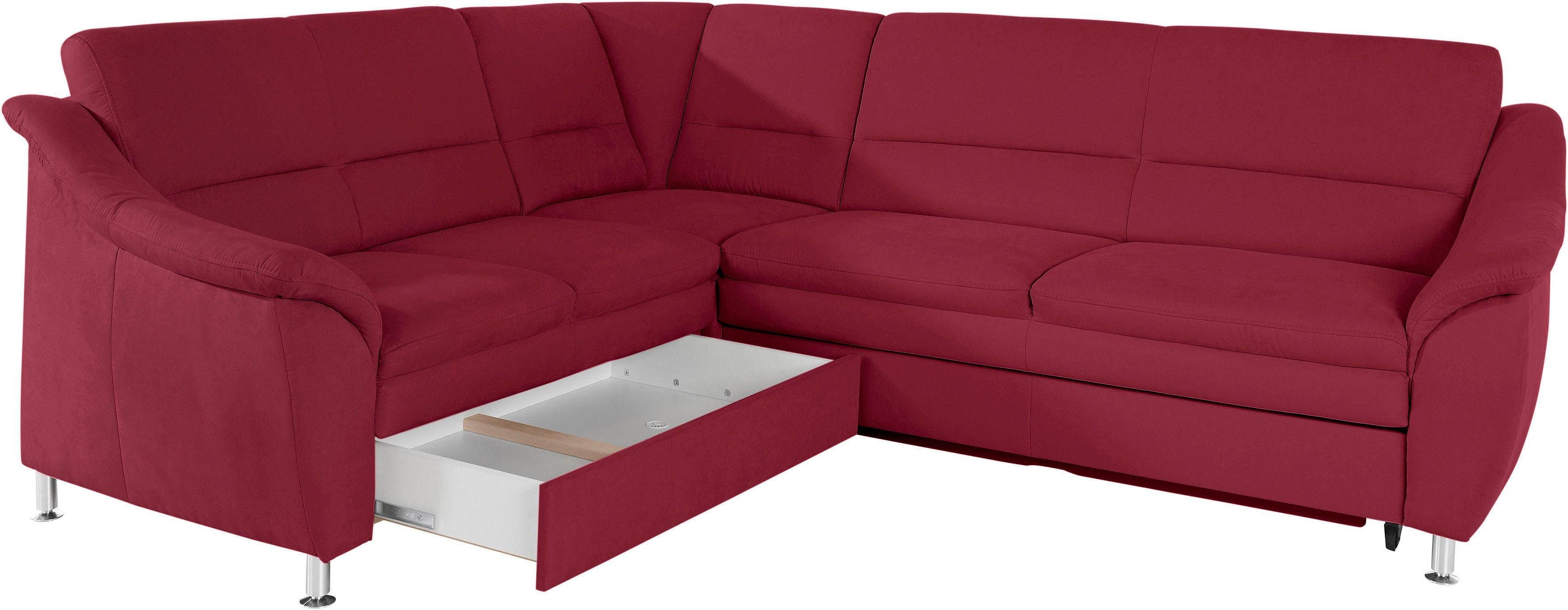 Places of Style Hoekbank Cardoso L-vorm Binnenvering, naar keuze met bed, lade, gedeeltelijk relaxfunctie