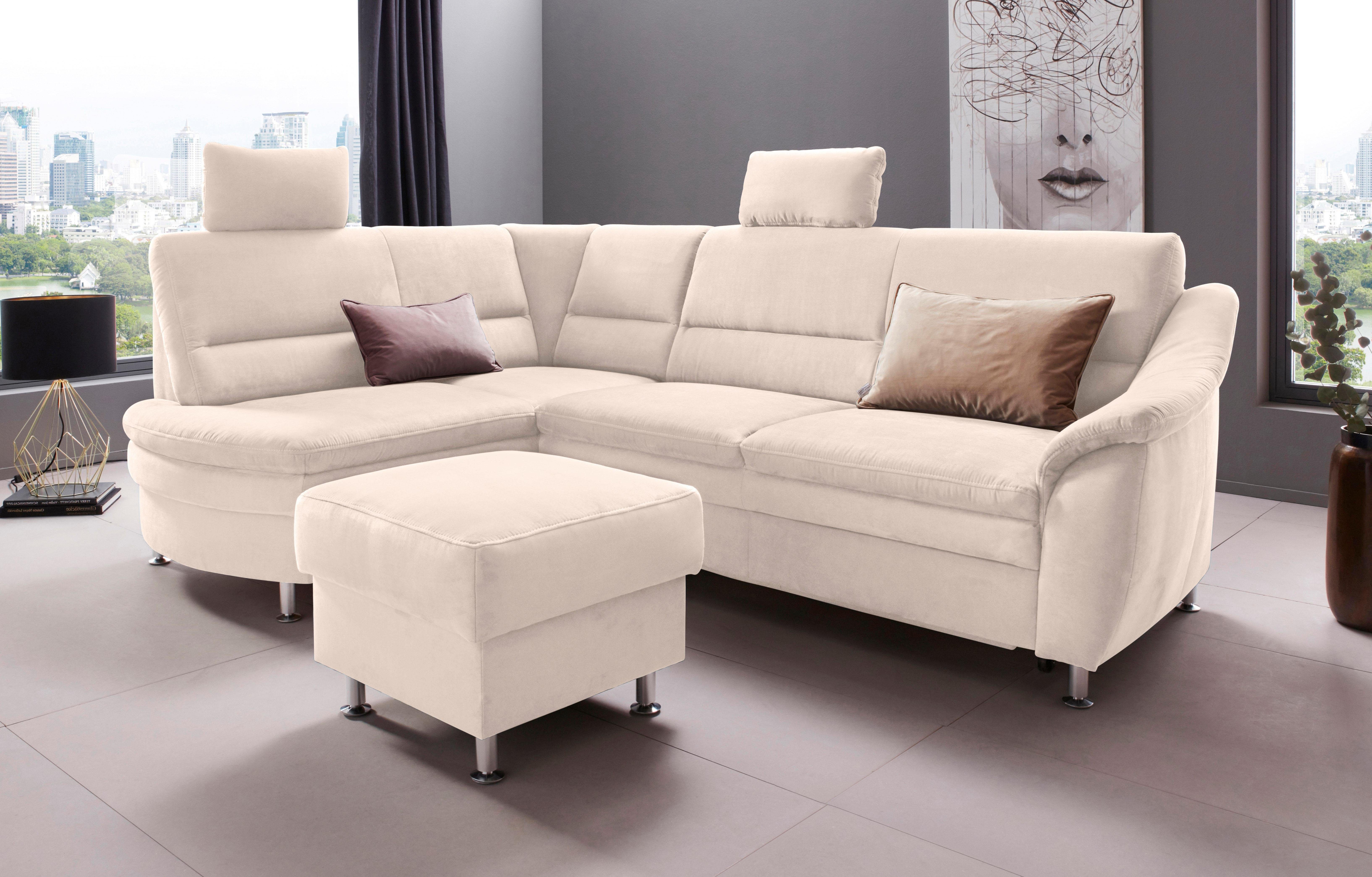 Places of Style Hoekbank Cardoso L-vorm Binnenvering, naar keuze met bed, lade beige, hoekbanken, 192 cm x 121 cm, Ottomane links