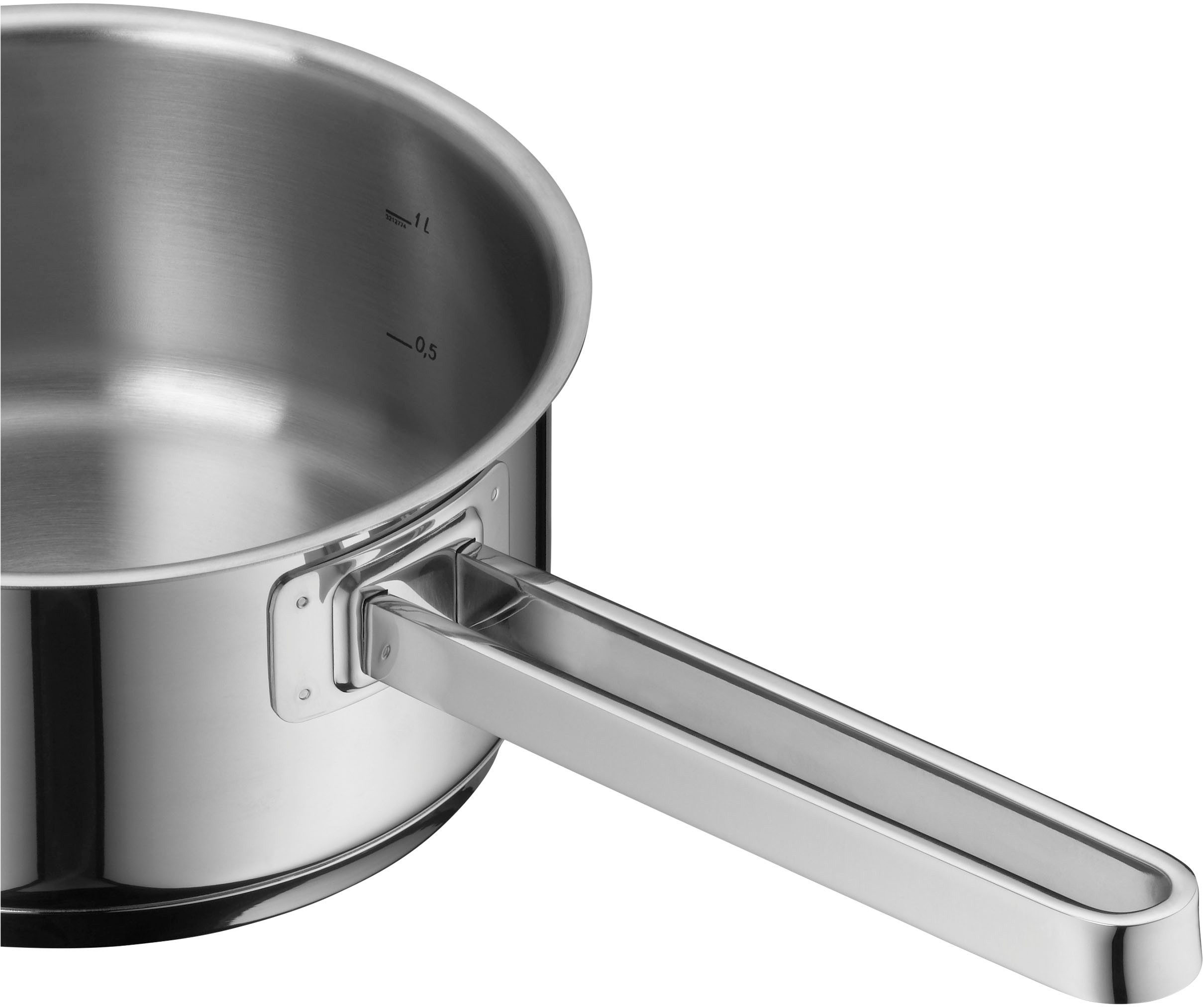 WMF Steelpan Function 4 warmte-reducerende handvatten, interne schaalverdeling, brede beschermrand