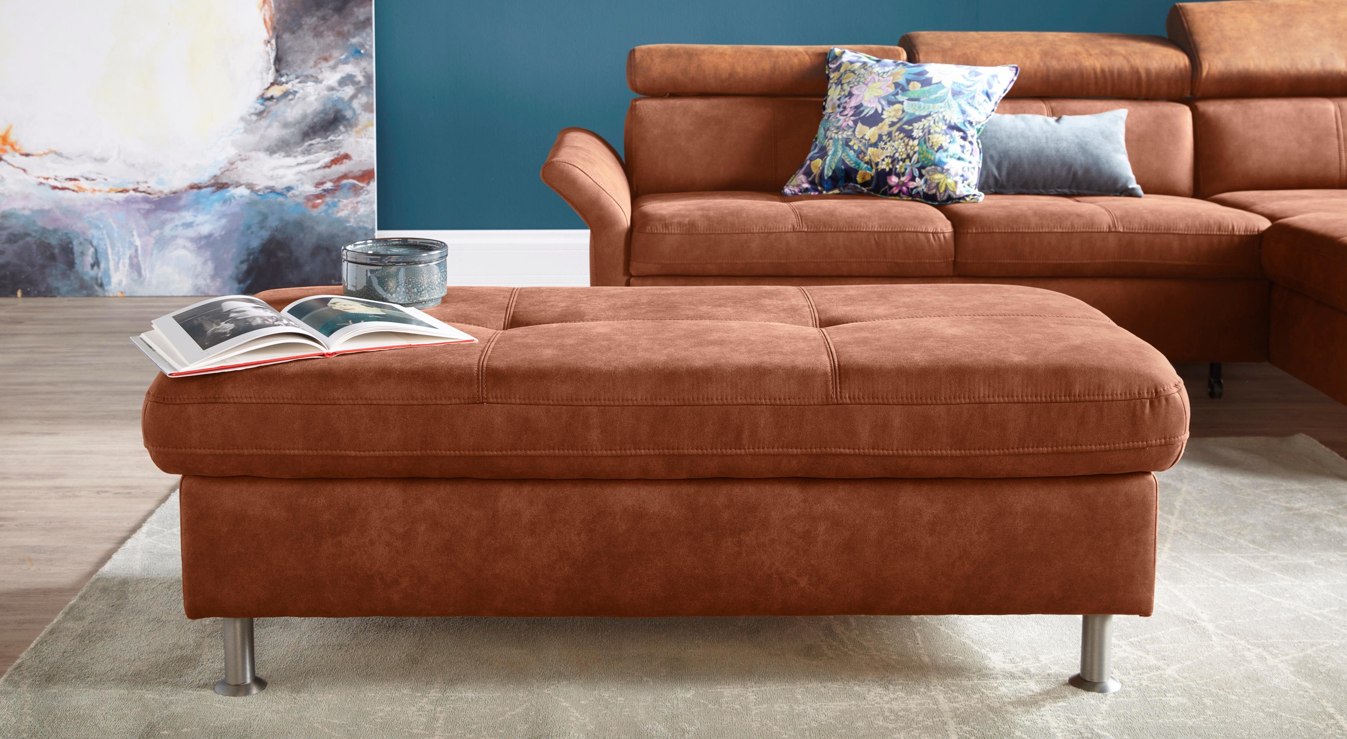 exxpo - sofa fashion Hocker Maretto Bankhocker met geweldig zitcomfort hockers maat Luxe-microvezel bruin
