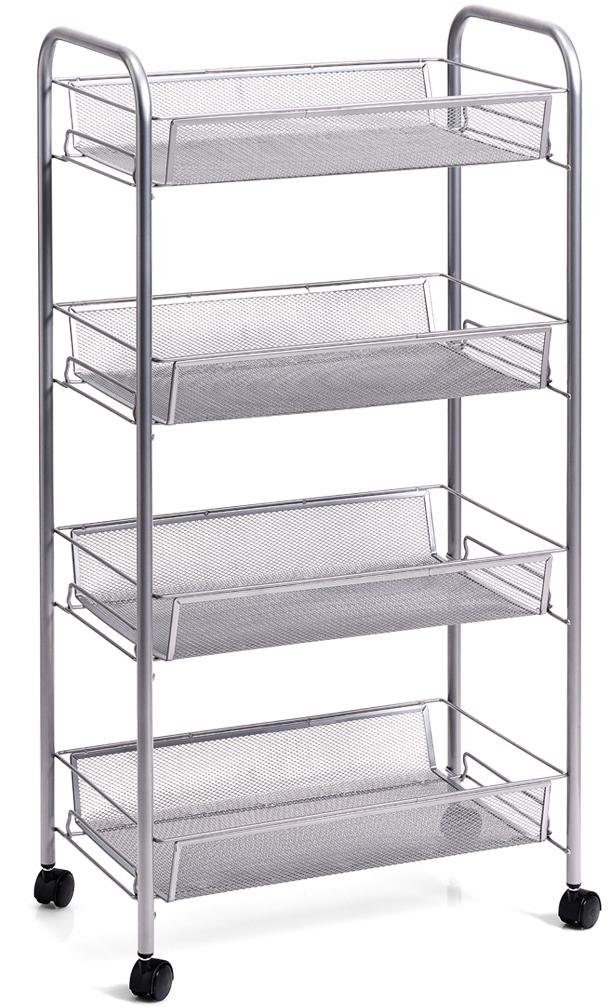 Zeller Present Trolley Mesh met vier opbergmanden, hoogte 83,5 cm keukentrolley's