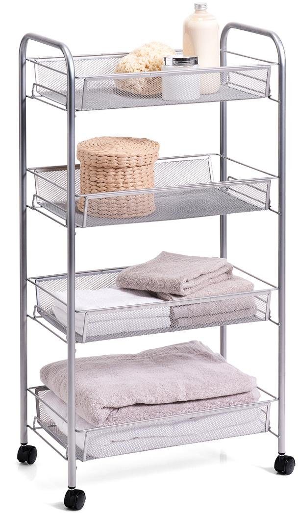 Zeller Present Trolley Mesh met vier opbergmanden, hoogte 83,5 cm