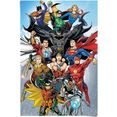 reinders! poster dc comics helden superman wonderwoman flash batman (1 stuk) blauw