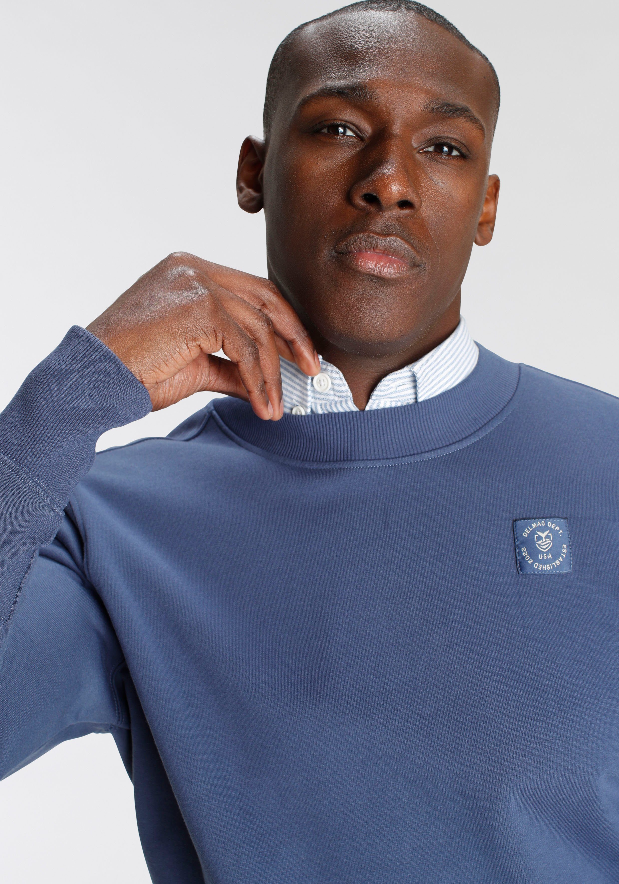 DELMAO Sweatshirt Langarm, regular fit, effen, basic-stijl