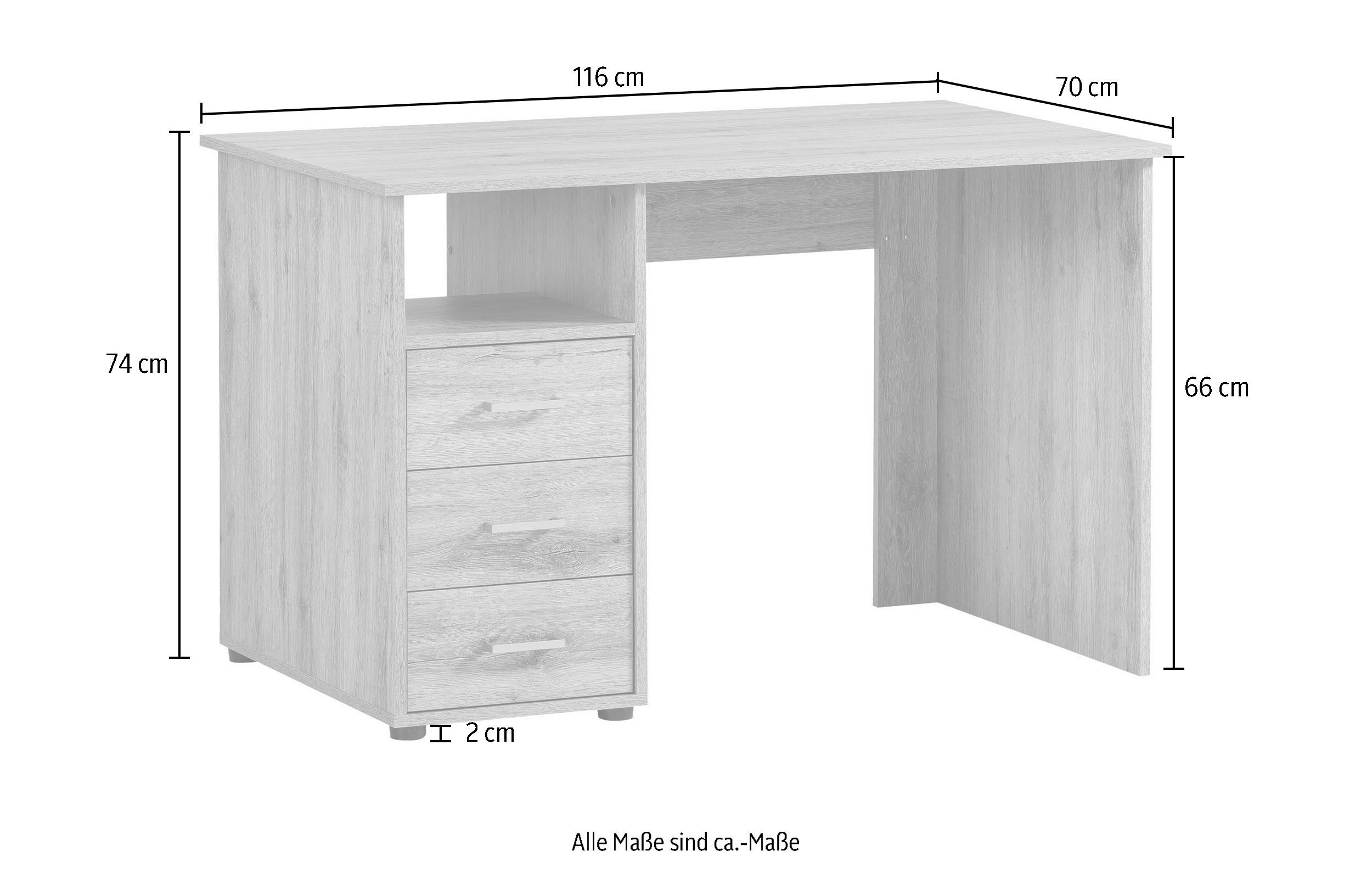 Schildmeyer Bureau Baku Breedte 116 cm, Made in Germany