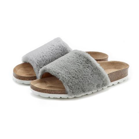 NU 20% KORTING: Lascana slippers met imitatiebont