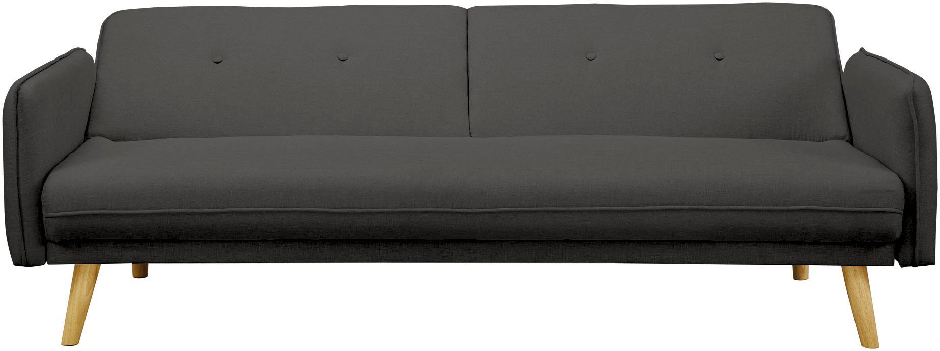 SalesFever Slaapbank Linköping, 3-zits bank met knoopbevestiging op de rug en slaapfunctie, breedte 188 cm