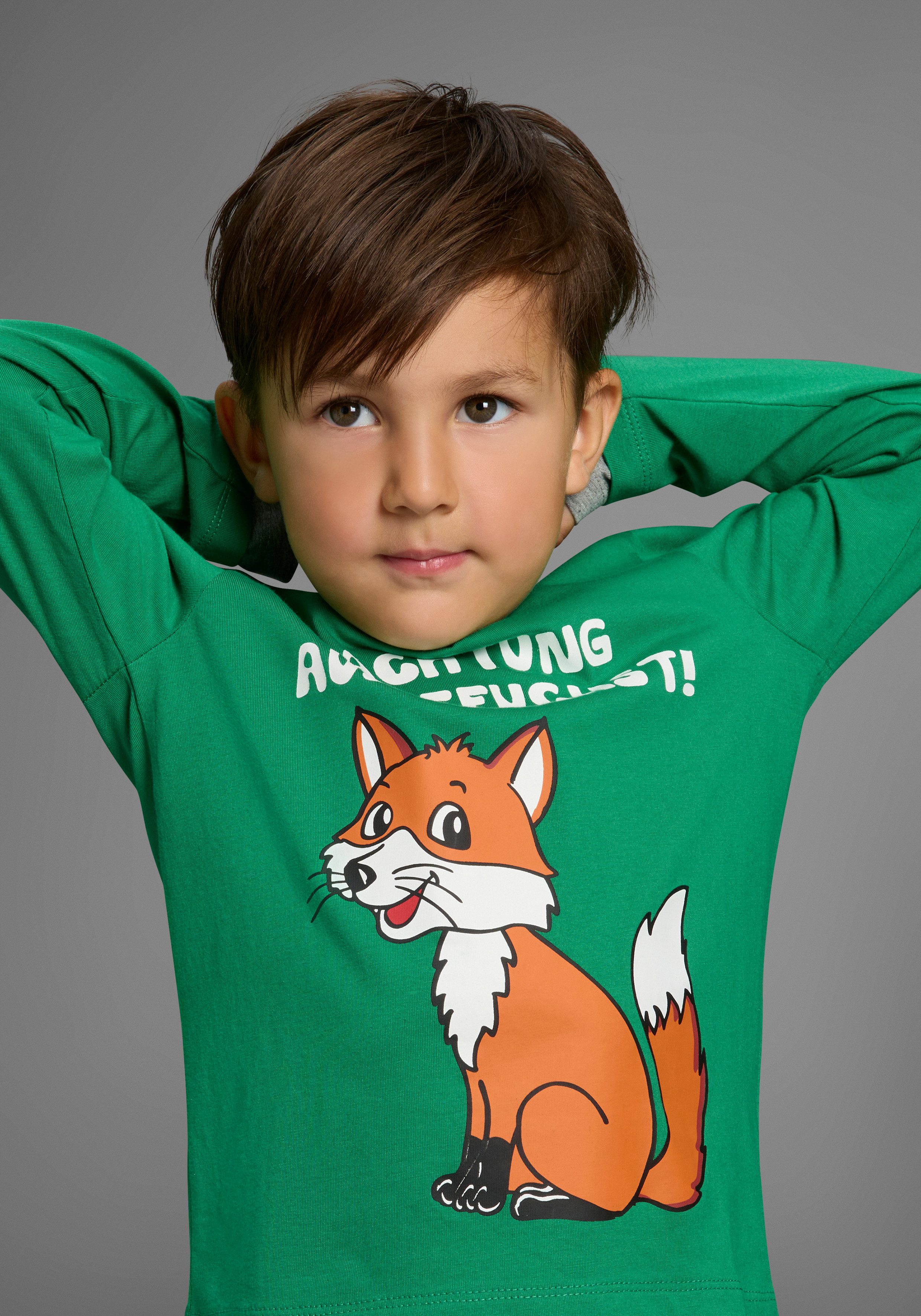 KIDSWORLD Shirt met lange mouwen Let op knutselwerk Shirt met coole vossendruk