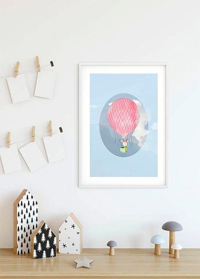 Komar Wanddecoratie Happy Balloon blue Wanddecoratie - zonder lijst (1 stuk)