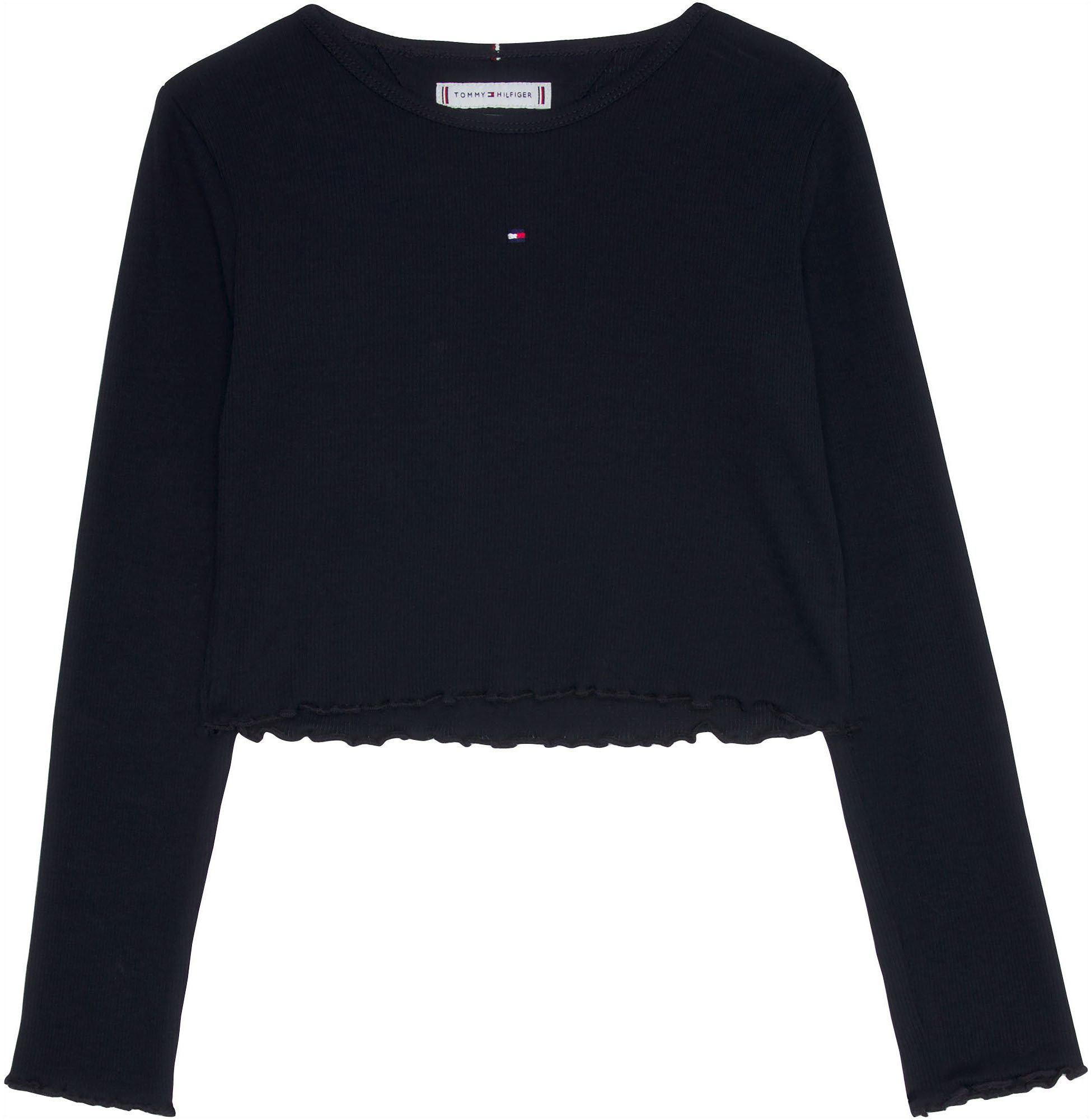 Tommy Hilfiger Shirt met lange mouwen ESSENTIAL RIB TOP L/S in lichte ribstructuur