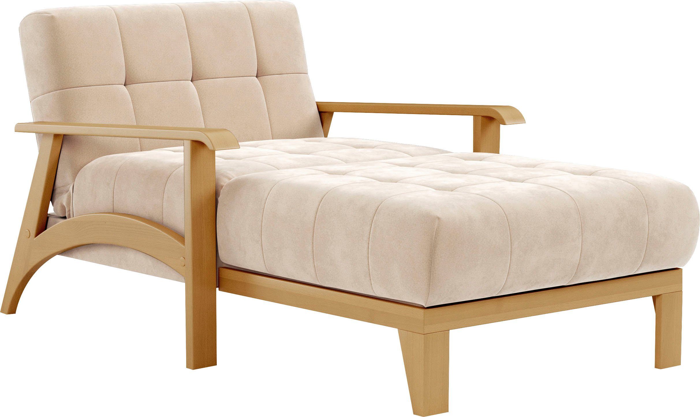 sit&more Récamier Billund Armleuningen van eikenkleurig beukenhout, verschillende bekledingen en kleuren
