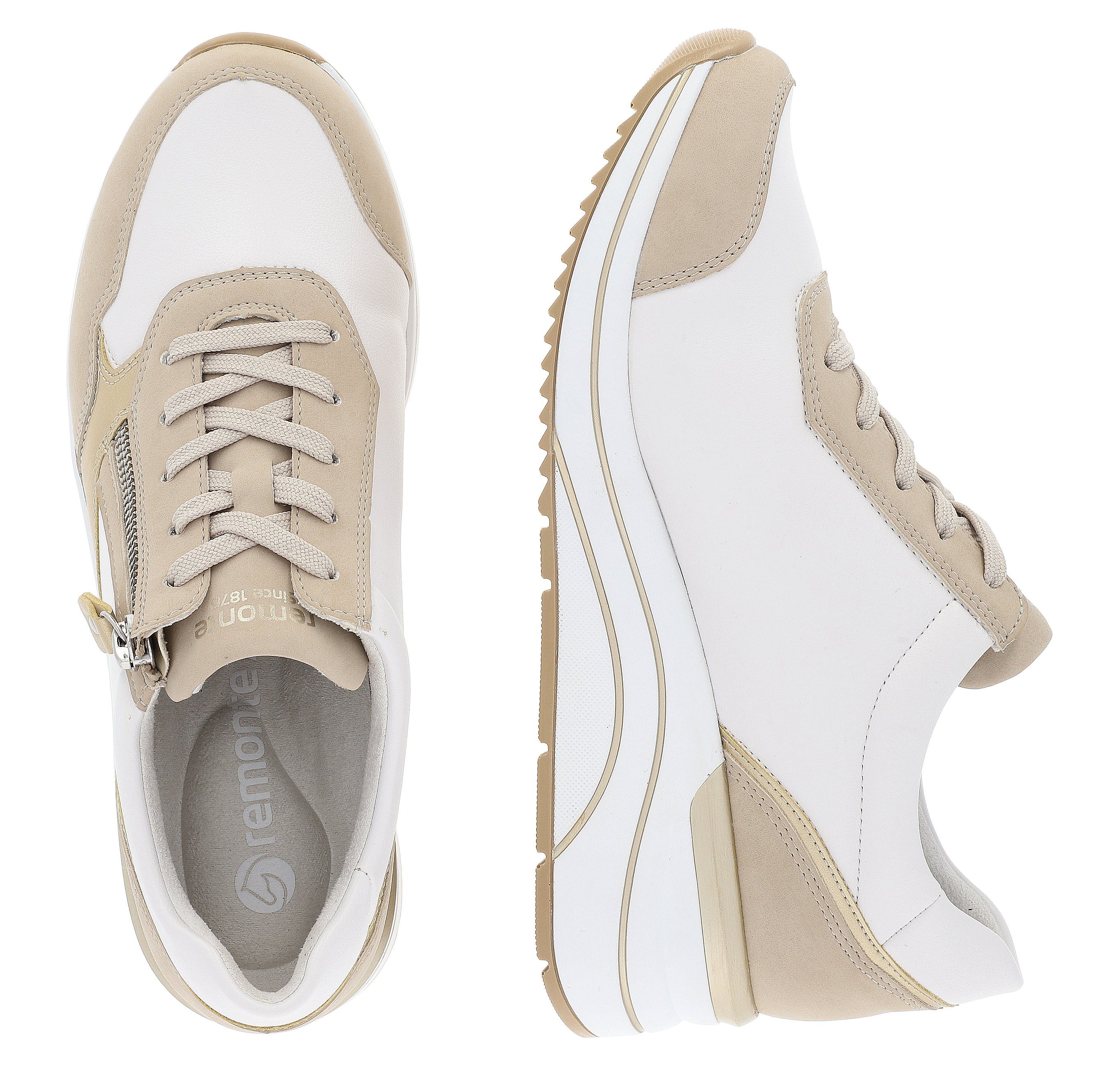 Remonte Sneakers met sleehak , vrijetijdsschoen, lage schoen, veterschoen, vegan verwerking
