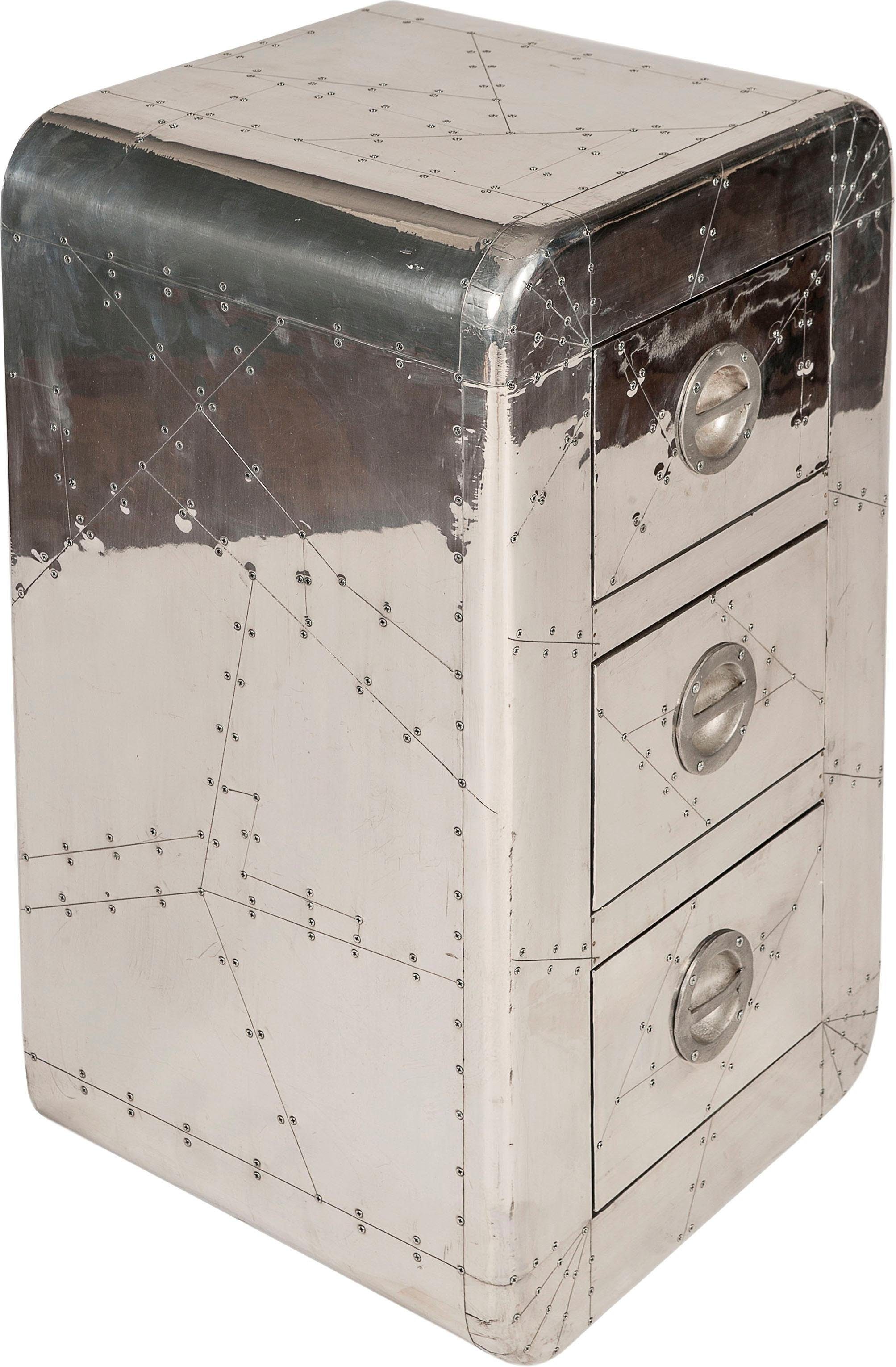 SIT Kast Airman in moderne vliegtuigoptica dressoirs maat 45x40x80 cm zilver(kleur)