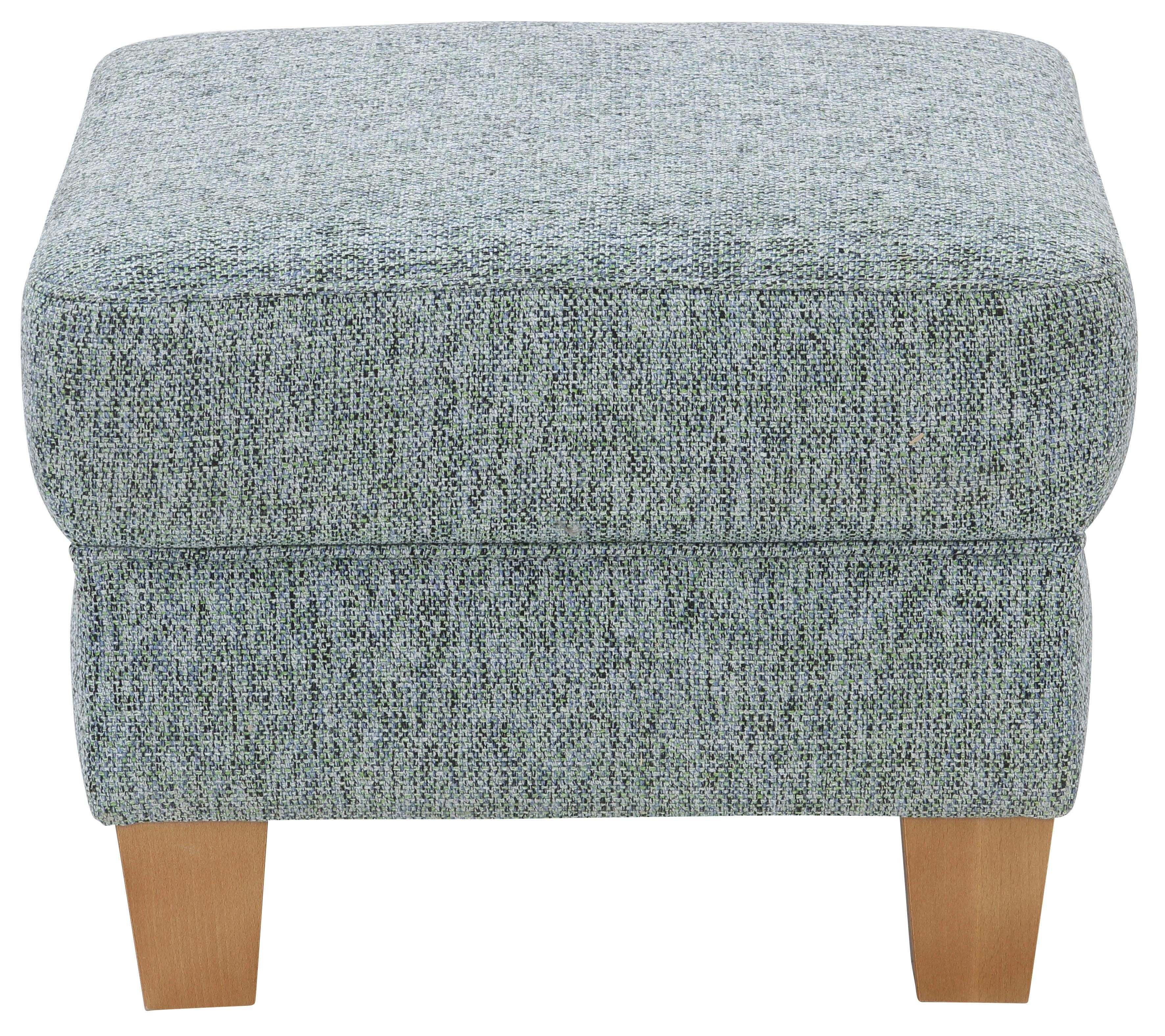 Home affaire Hocker Texel met binnenvering en contrastnaad, poten beuken eikenkleur