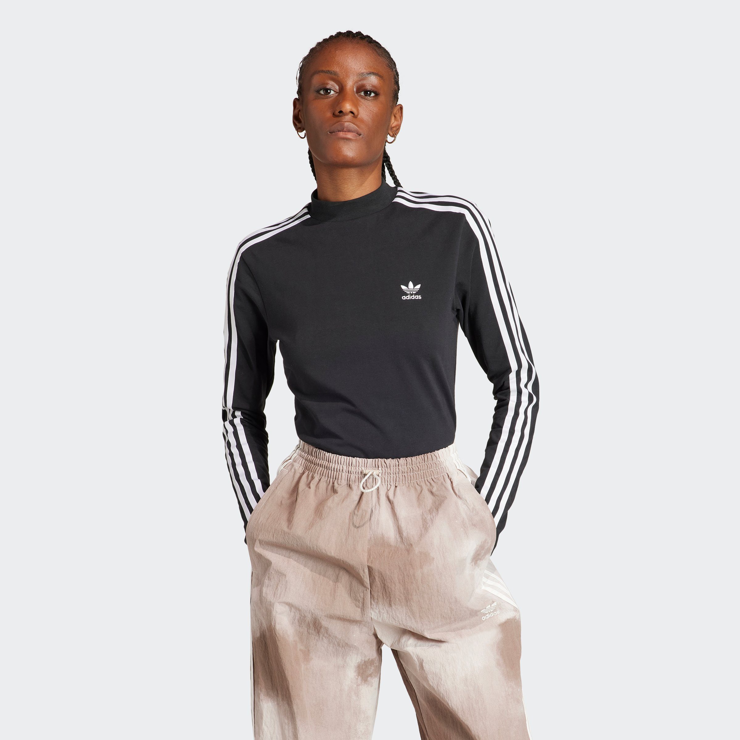 Adidas - originals - t-shirt met lange mouwen en cheap drie strepen in zwart