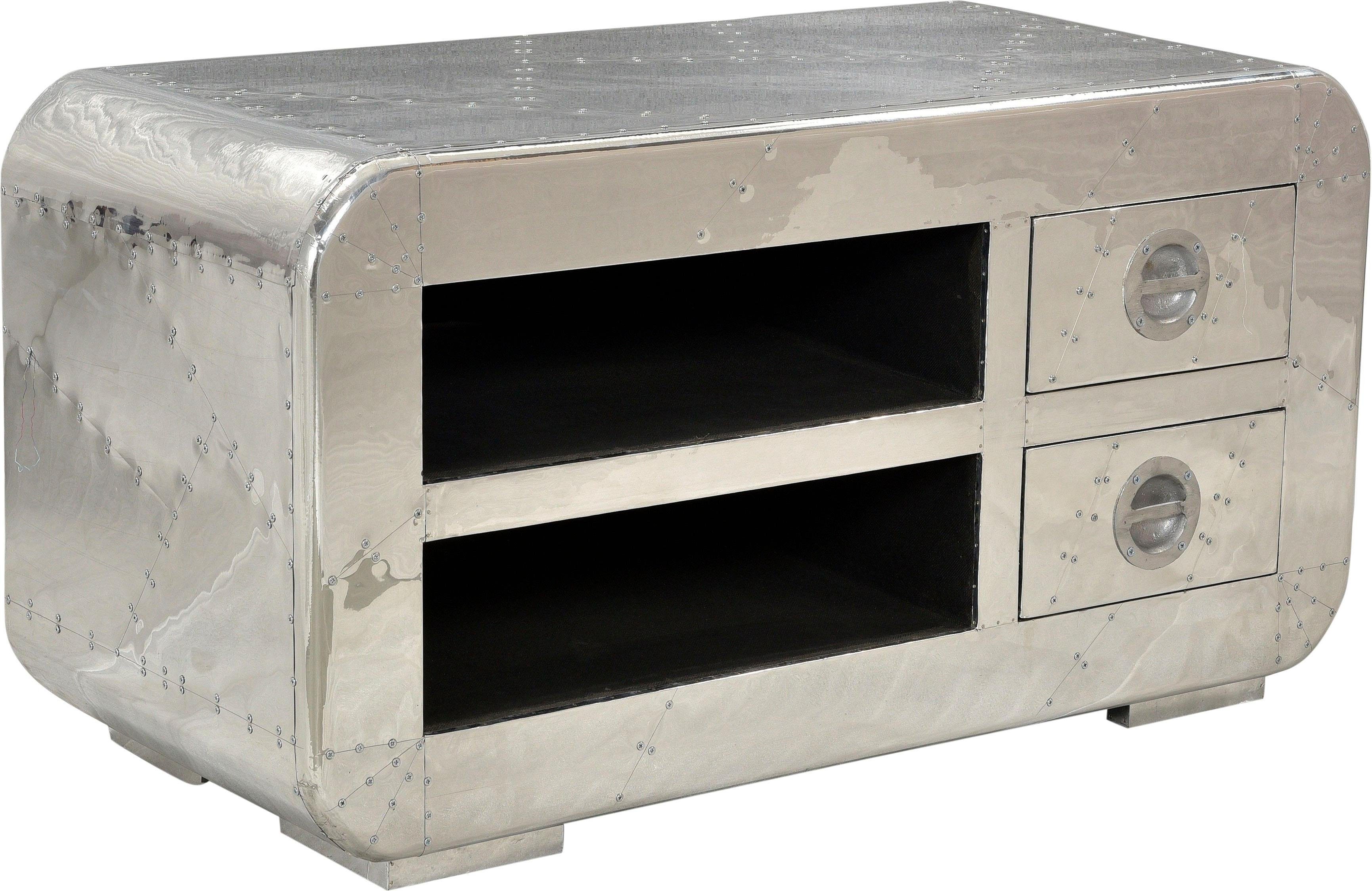 SIT Tv-meubel Airman in moderne vliegtuigoptica lowboards maat 100x45x50 cm zilver(kleur)