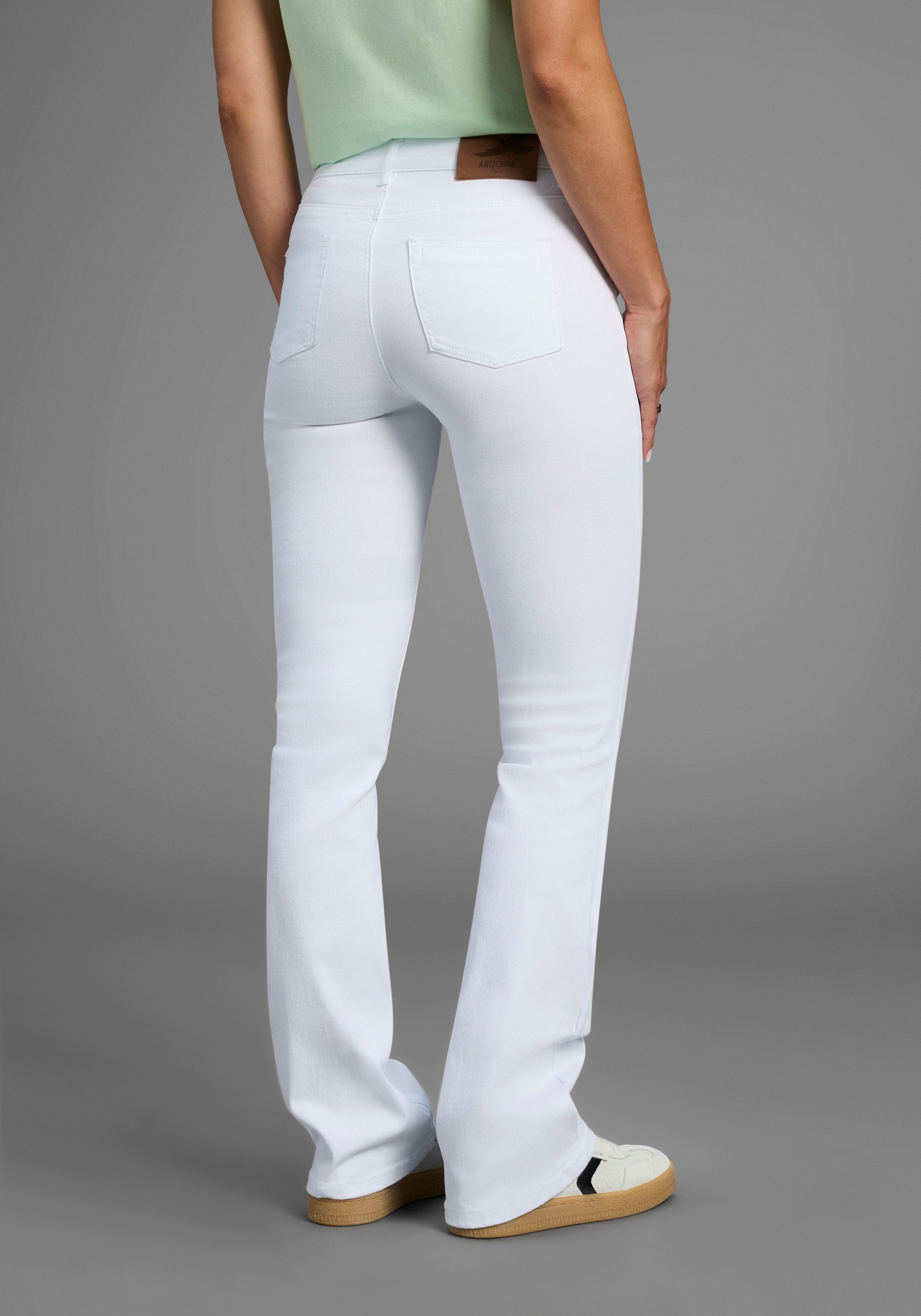 Arizona Bootcut jeans Shaping elastische pasvorm, bootcut-pasvorm, used-wassing, hoge taille
