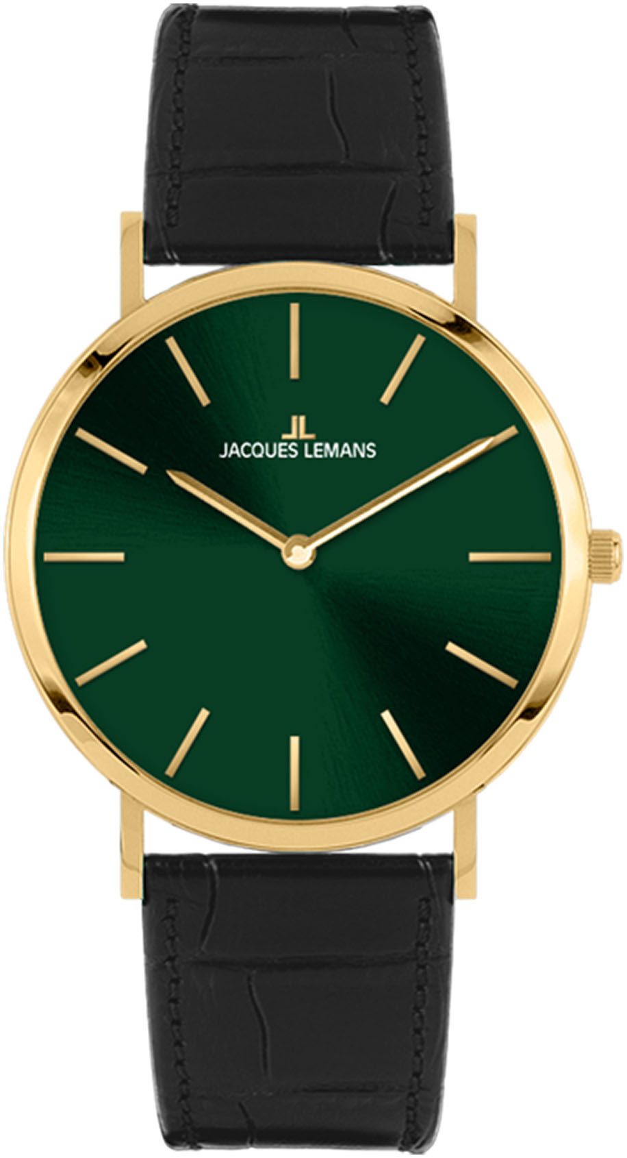 Jacques Lemans Kwartshorloge Nizza Polshorloge, dameshorloge, leren armband, glas met saffiercoating dames horloges zwart