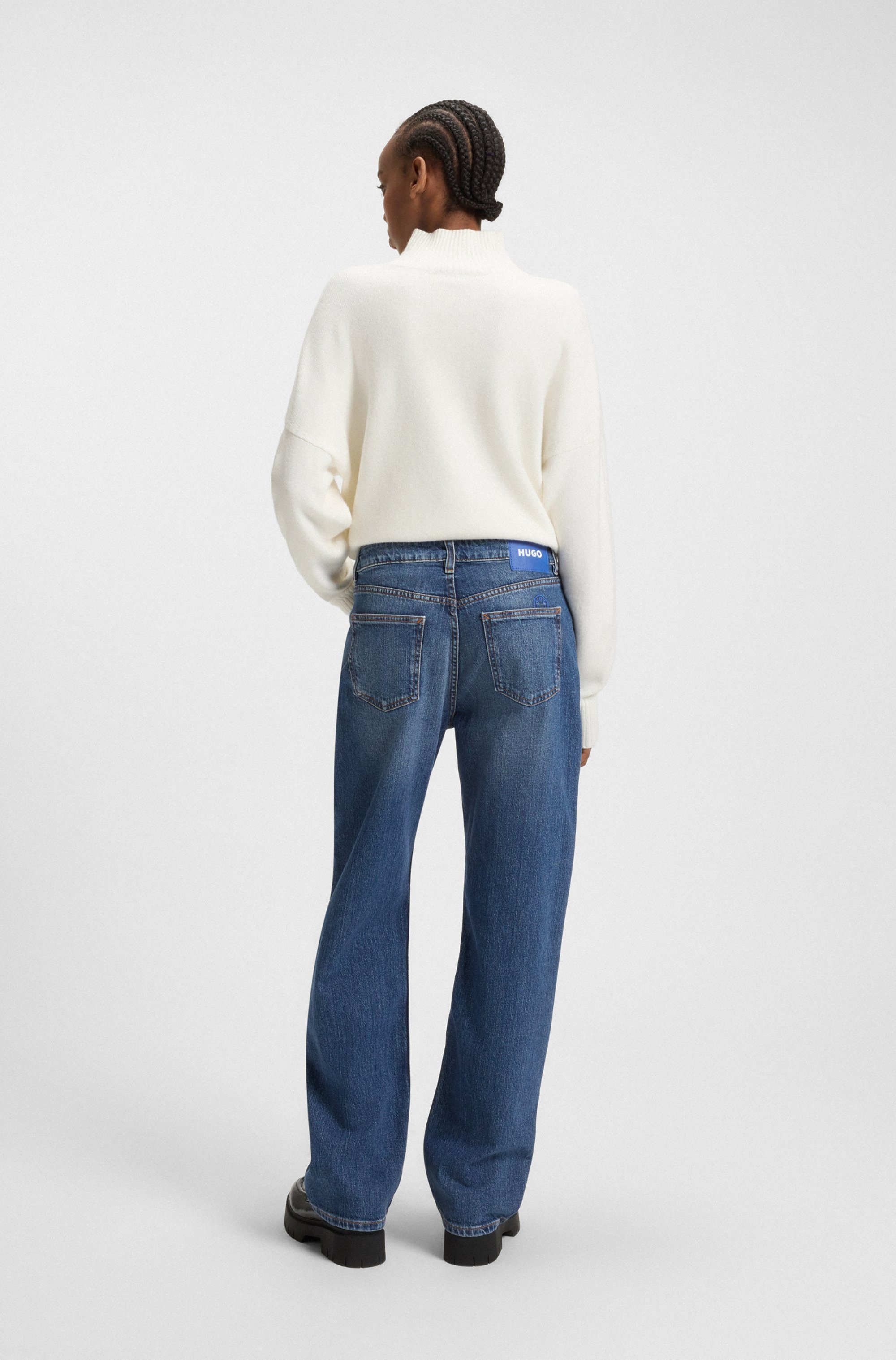 HUGO Blue Straight jeans Elyah Straight fit jeans met hoge taille, lange lengte 36