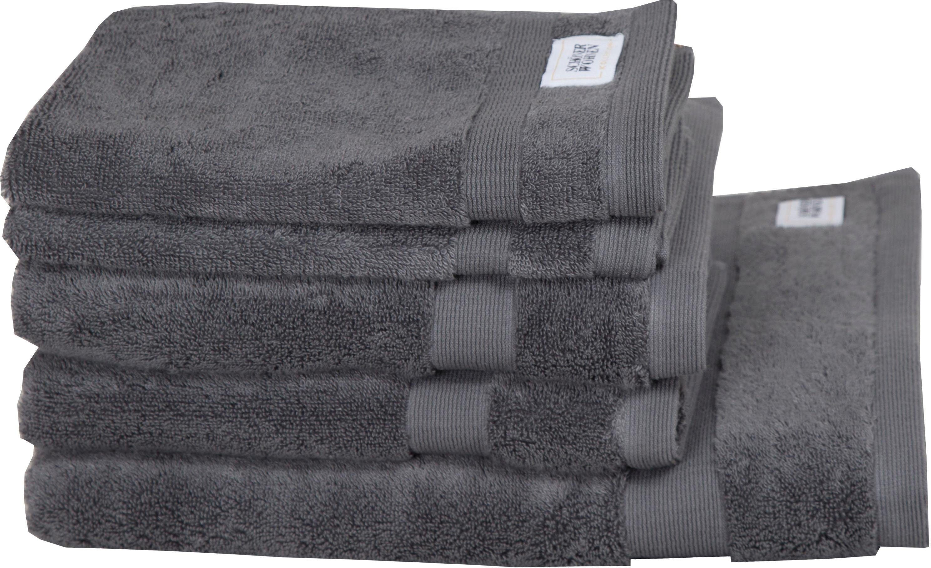 SCHÖNER WOHNEN-KOLLEKTION Handdoekenset Cuddly sneldrogende airtouch-kwaliteit (set) handdoeken grijs