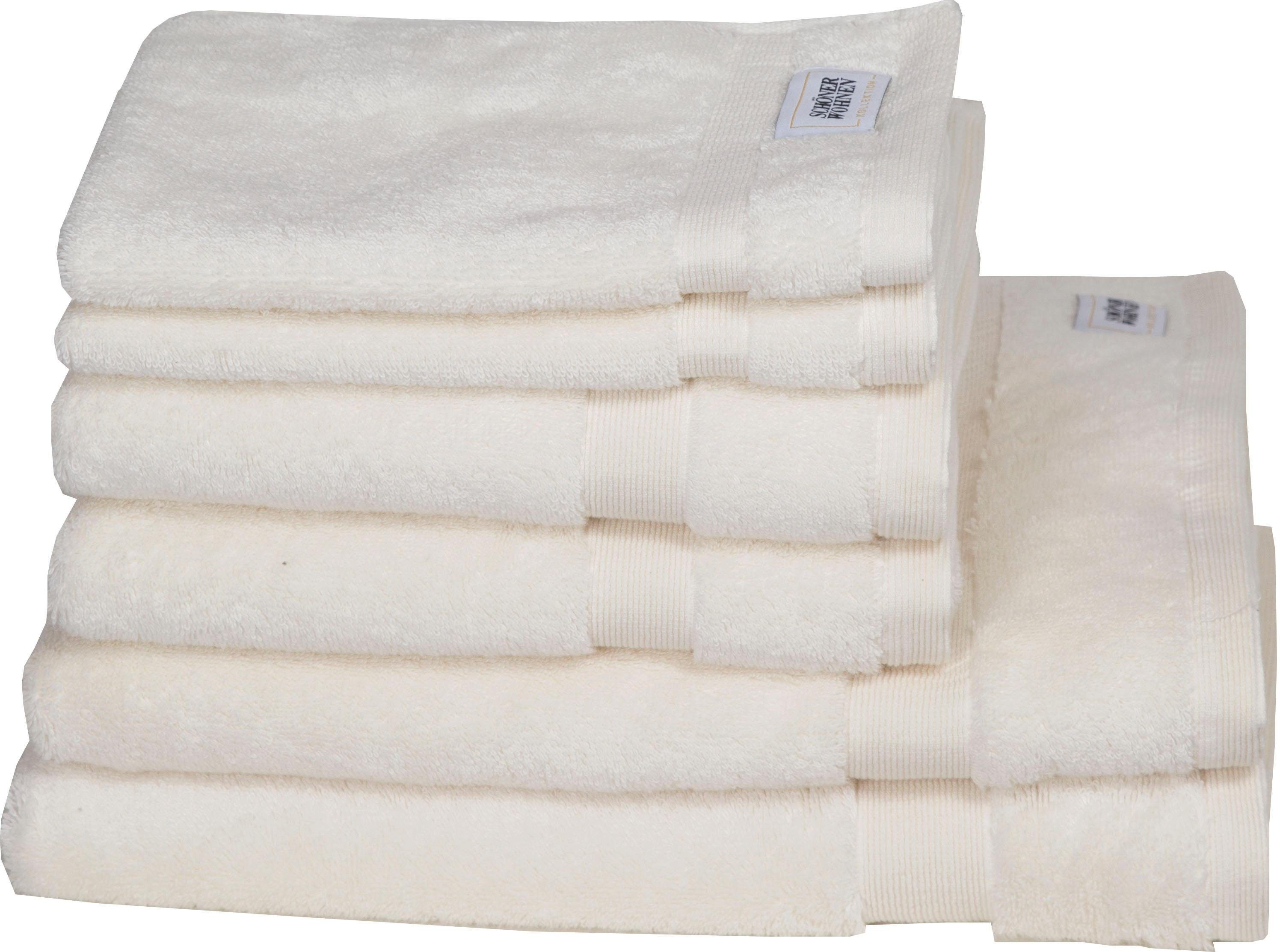 SCHÖNER WOHNEN-KOLLEKTION Handdoekenset Cuddly sneldrogende airtouch-kwaliteit (set) handdoeken wit