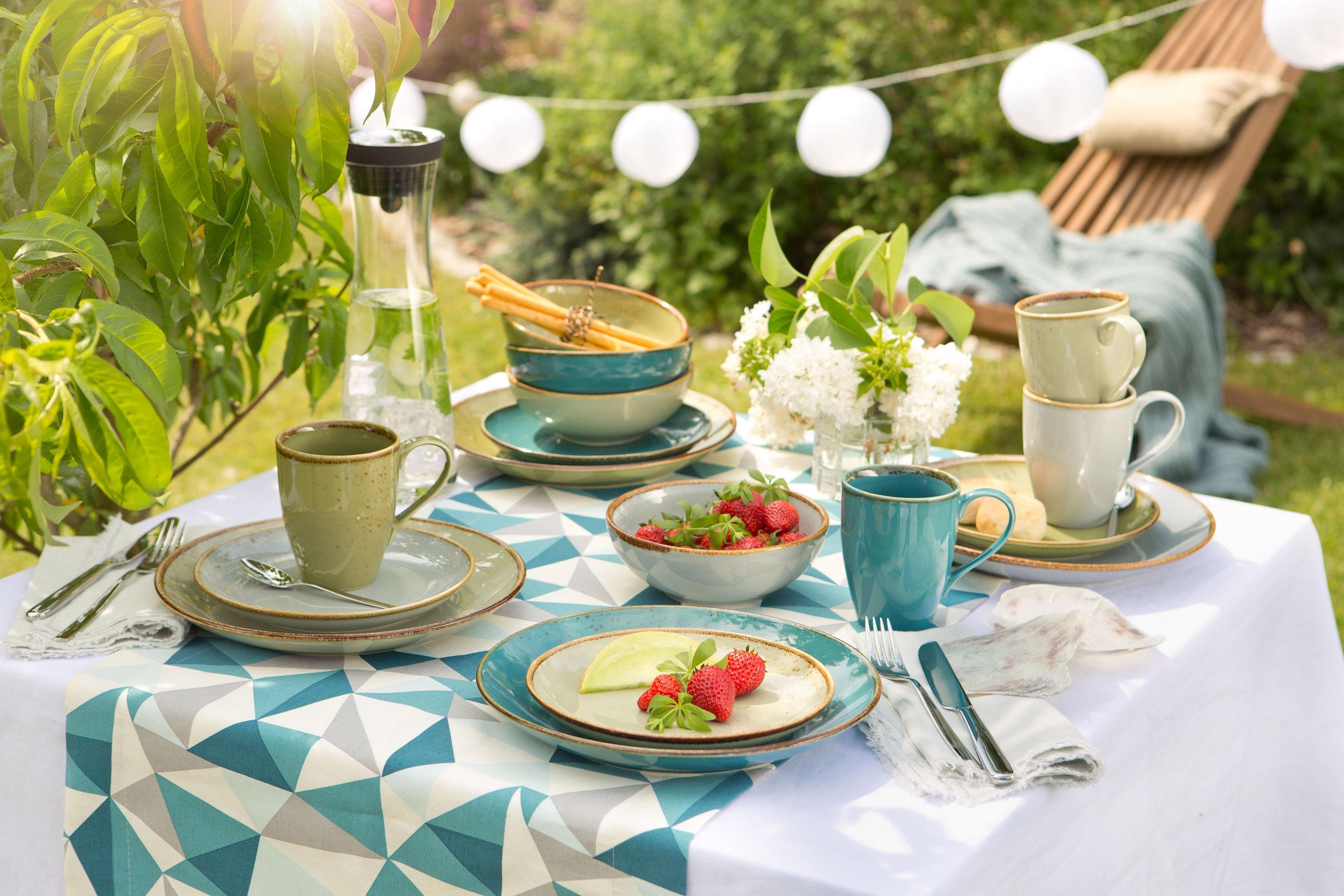 CreaTable Combi-servies Servies-set NATURE COLLECTION Servies, harmonieus natuurlijk glazuur, 16 delen, voor 4 personen (set, 16-delig)