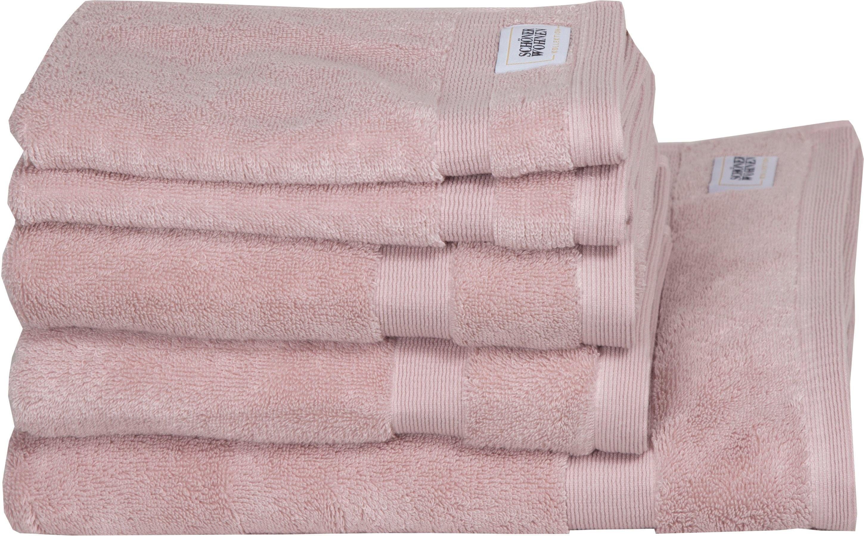 SCHÖNER WOHNEN-KOLLEKTION Handdoekenset Cuddly sneldrogende airtouch-kwaliteit (set) handdoeken roze