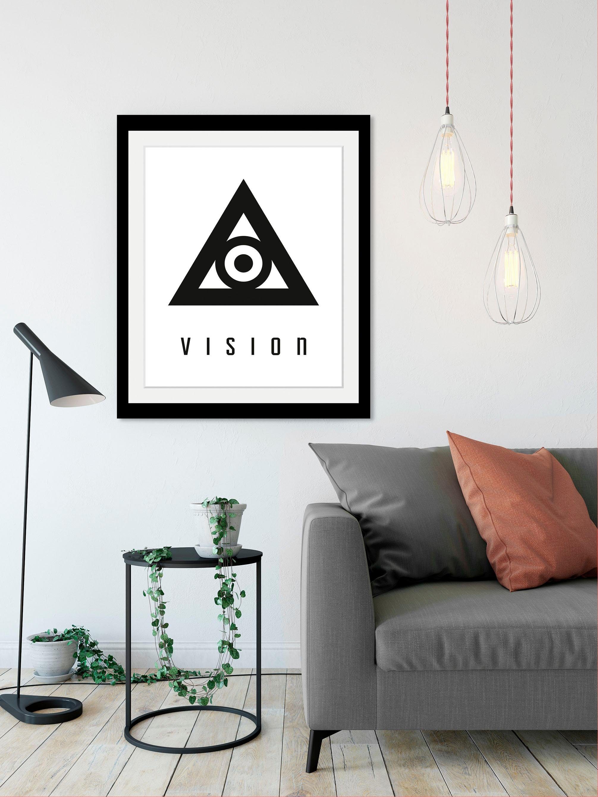 queence Wanddecoratie Vision HD premium posterdruk incl. houten lijst