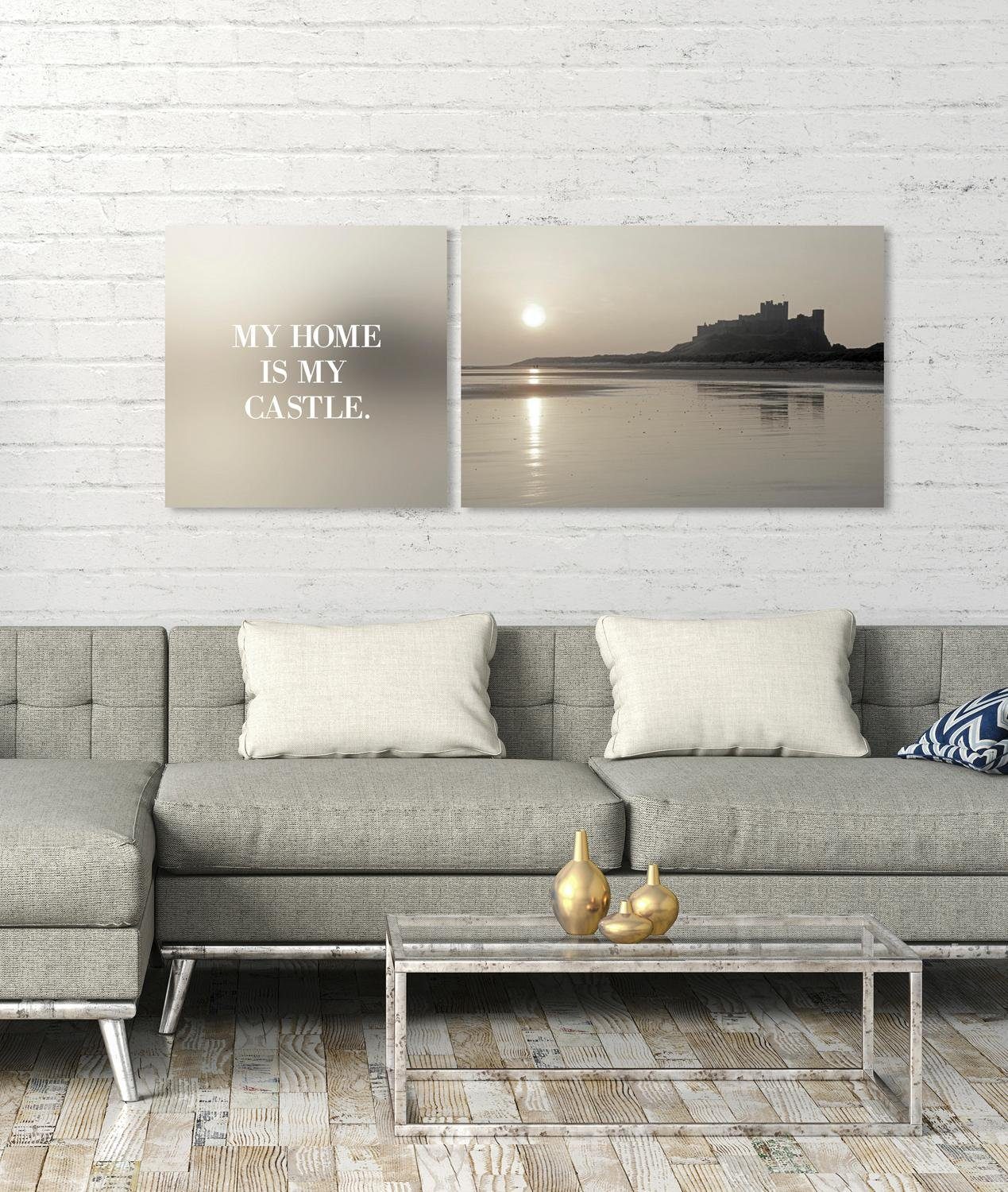queence Artprint op linnen Home Premium canvasstof, handgemaakt in Duitsland, uitspraak, 2-delige set (set)