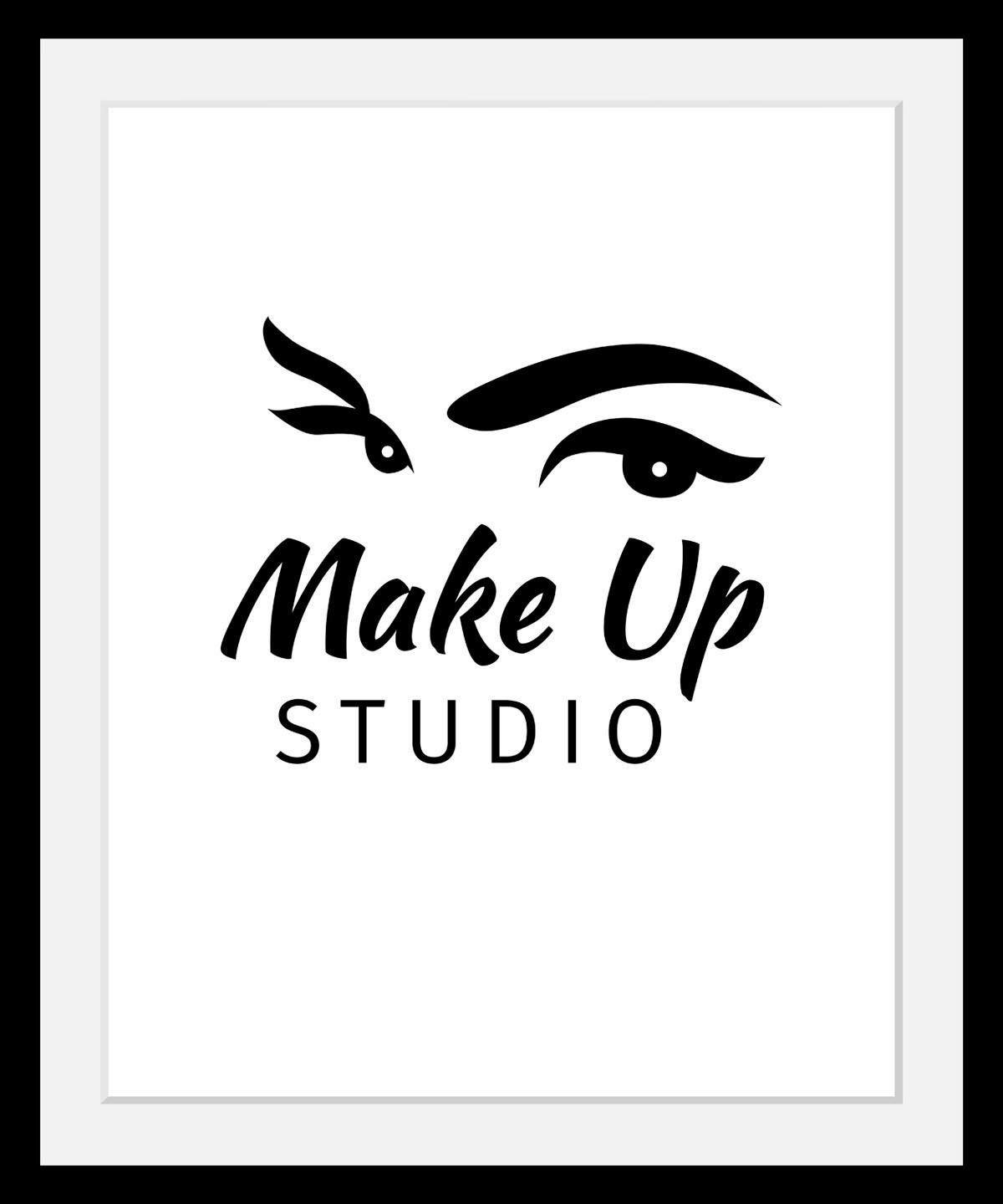 queence Wanddecoratie Make up Studio HD premium posterdruk incl. houten lijst schilderijen maat 40 cm x 50 cm x 3 cm zwart