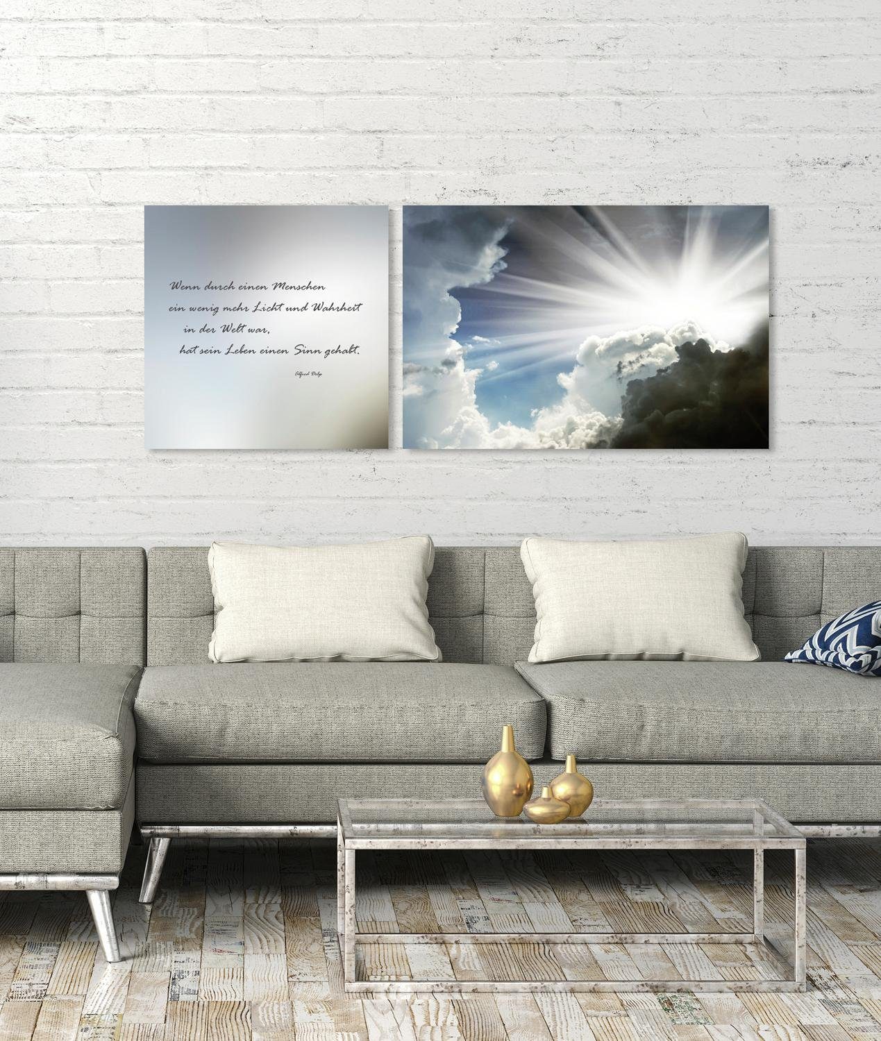 queence Artprint op linnen Mensen Premium canvasstof, handgemaakt in Duitsland, citaat, 2-delige set (set)