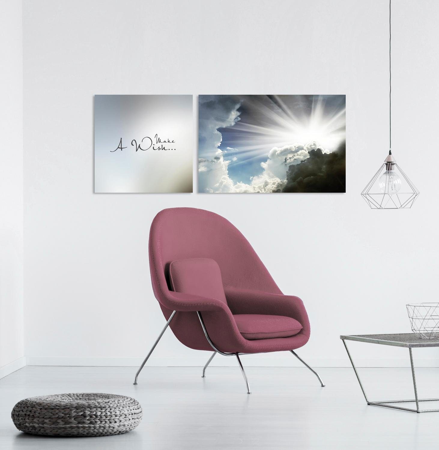 queence Artprint op linnen Wish Premium canvasstof, handgemaakt in Duitsland, uitspraak, 2-delige set (set)